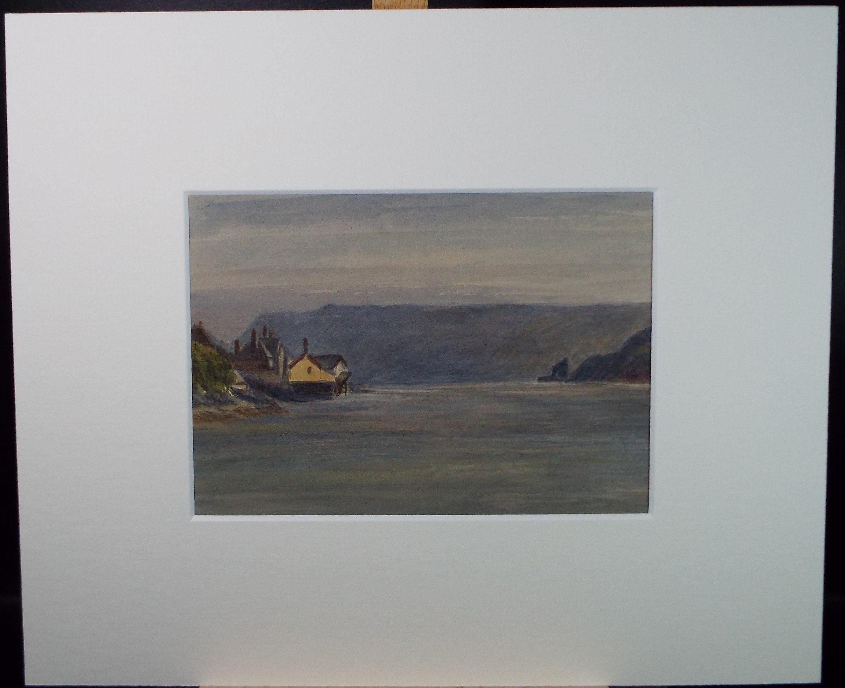 Original Watercolour on Paper, 'Coastal Houses', Circa 1890