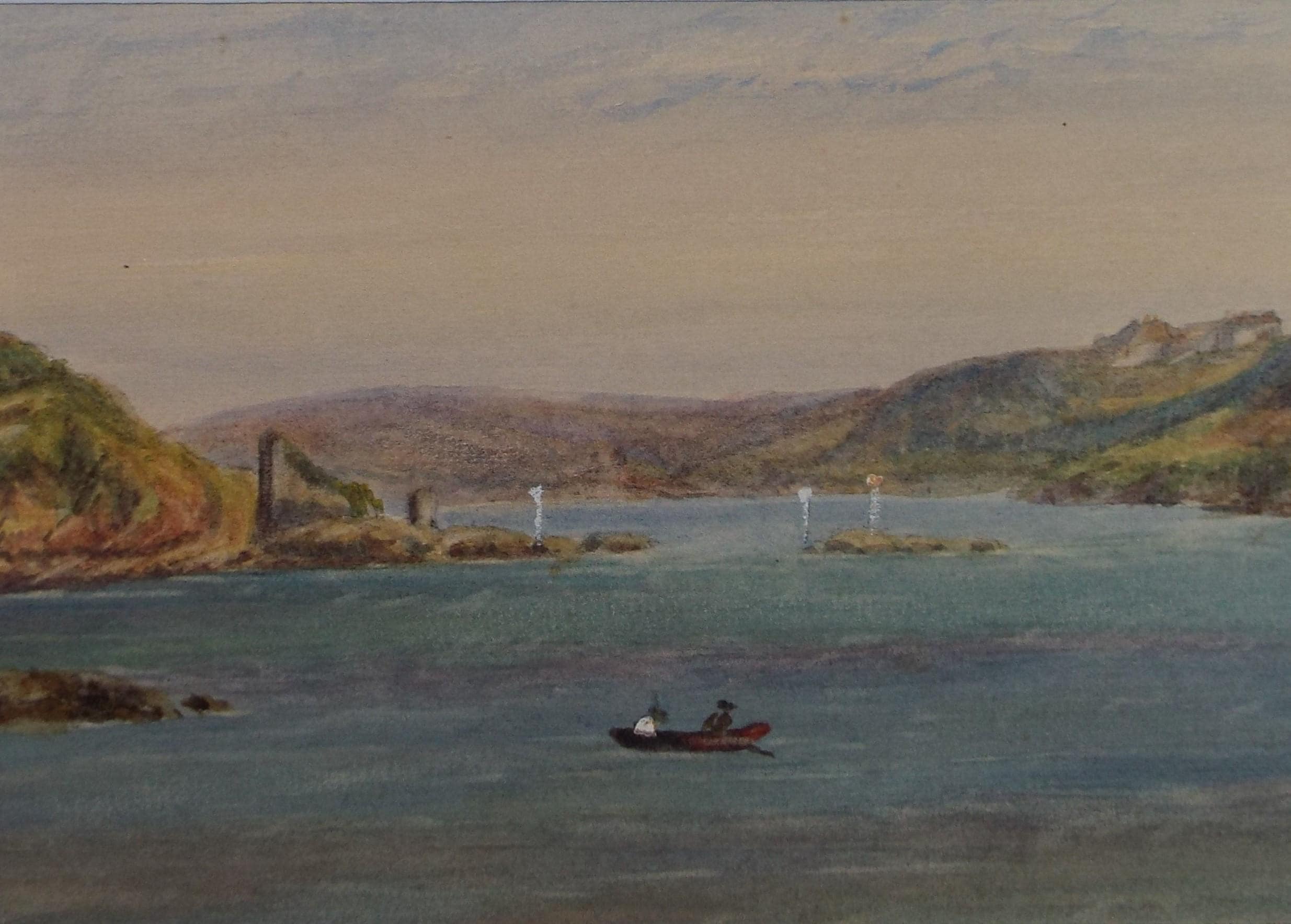 Original Watercolour on Paper, 'The Ferry', Circa 1890