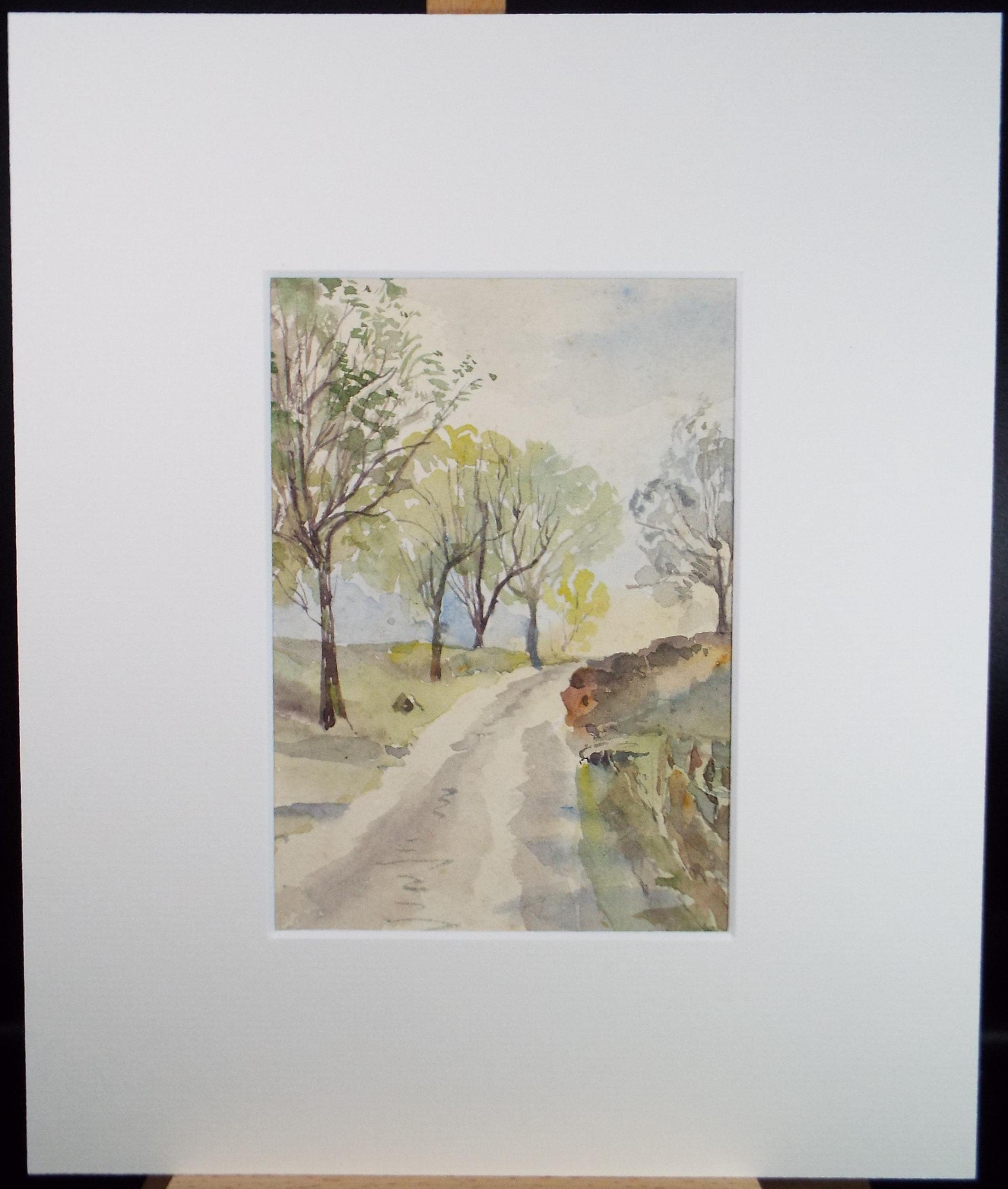 Original Watercolour on Paper, 'Track with trees', Circa 1920's