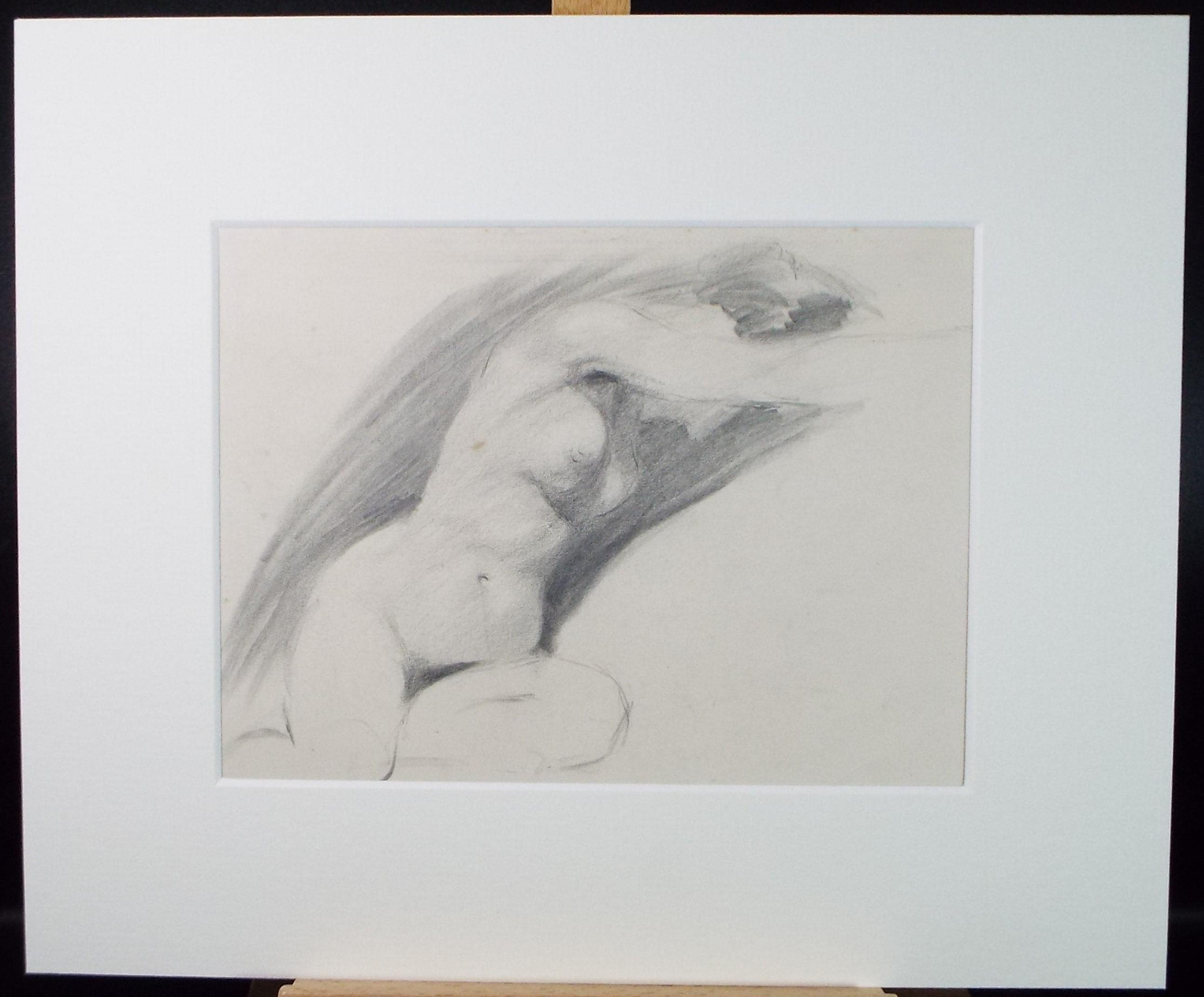 Original Pencil Drawing, 'Female Nude Life Study ', Dated 1901