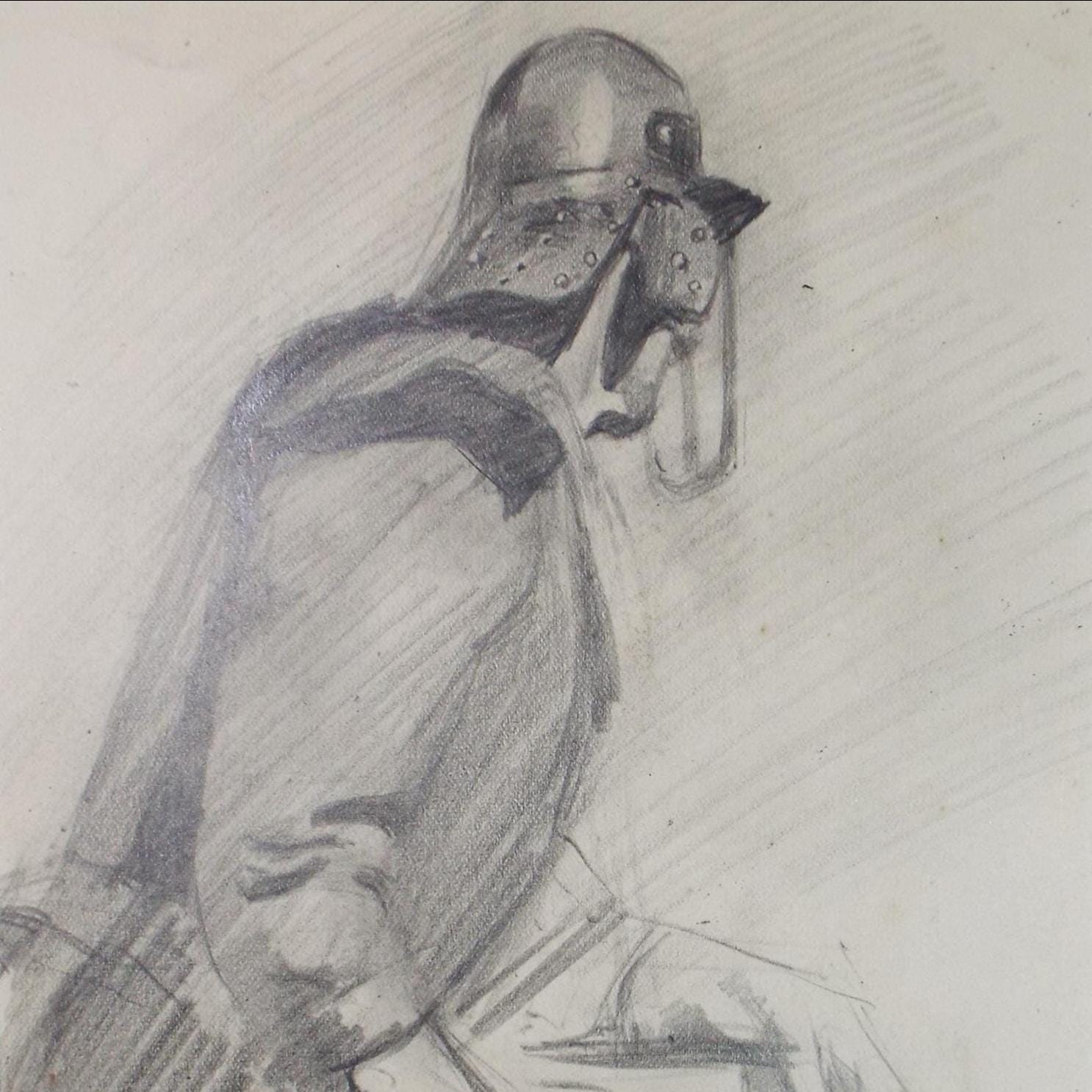 Original Pencil Drawing, 'Military Figure', Circa 1883, Artist Unknown