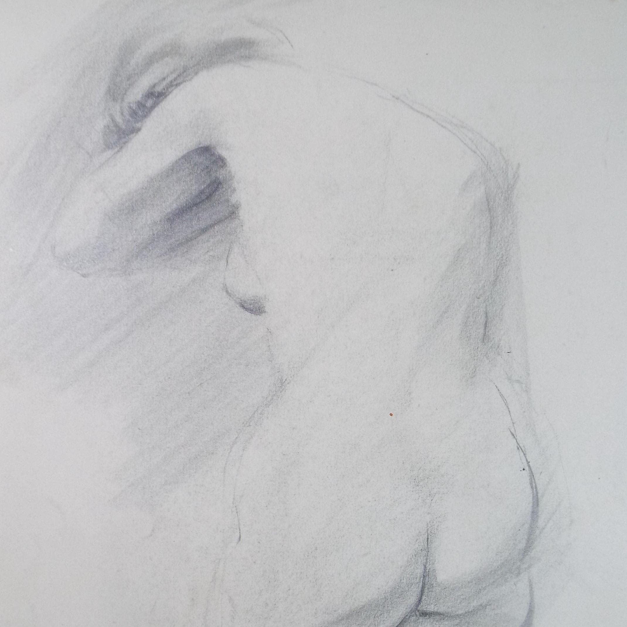 Original Pencil Drawing, 'Female Nude Life Study ', Dated 1904