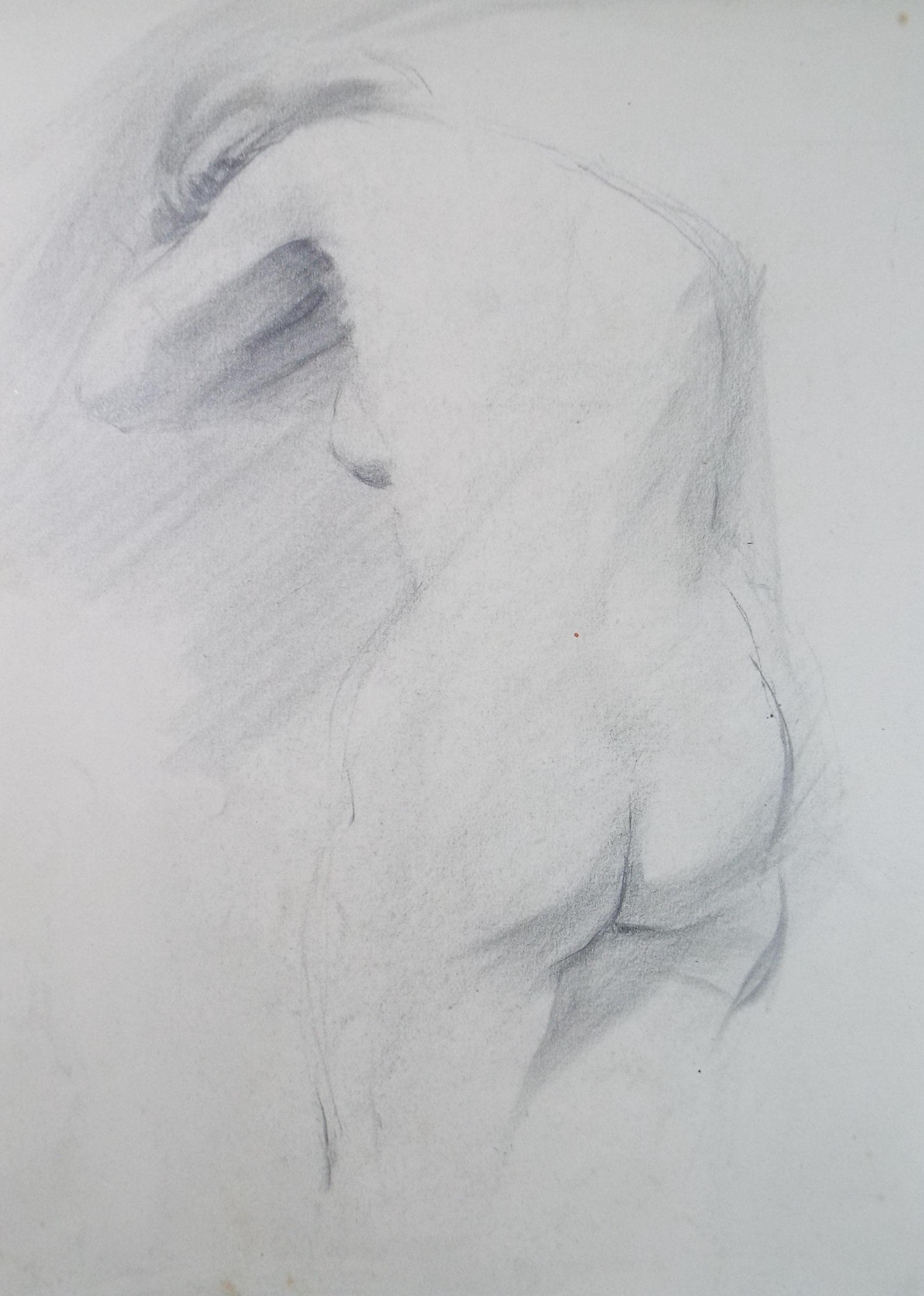 Original Pencil Drawing, 'Female Nude Life Study ', Dated 1904