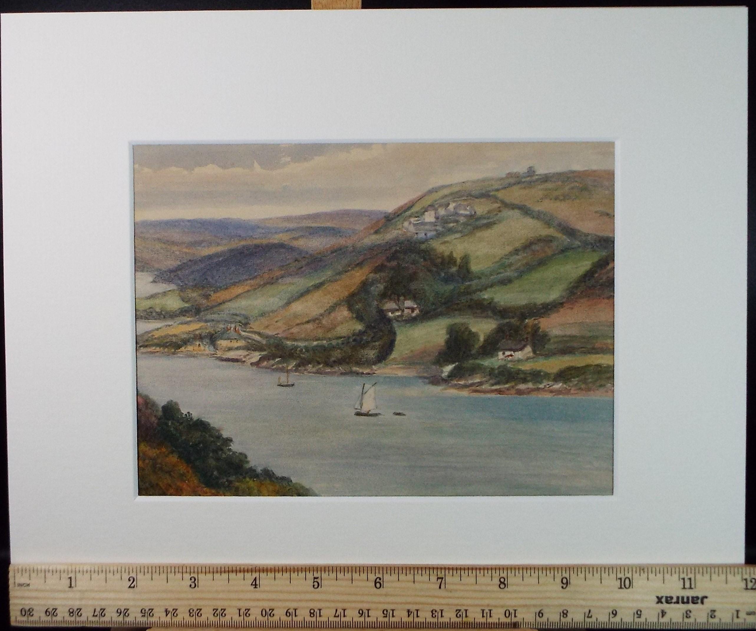 Original Watercolour, 'Estuary with Shipping' Circa 1880's, unsigned