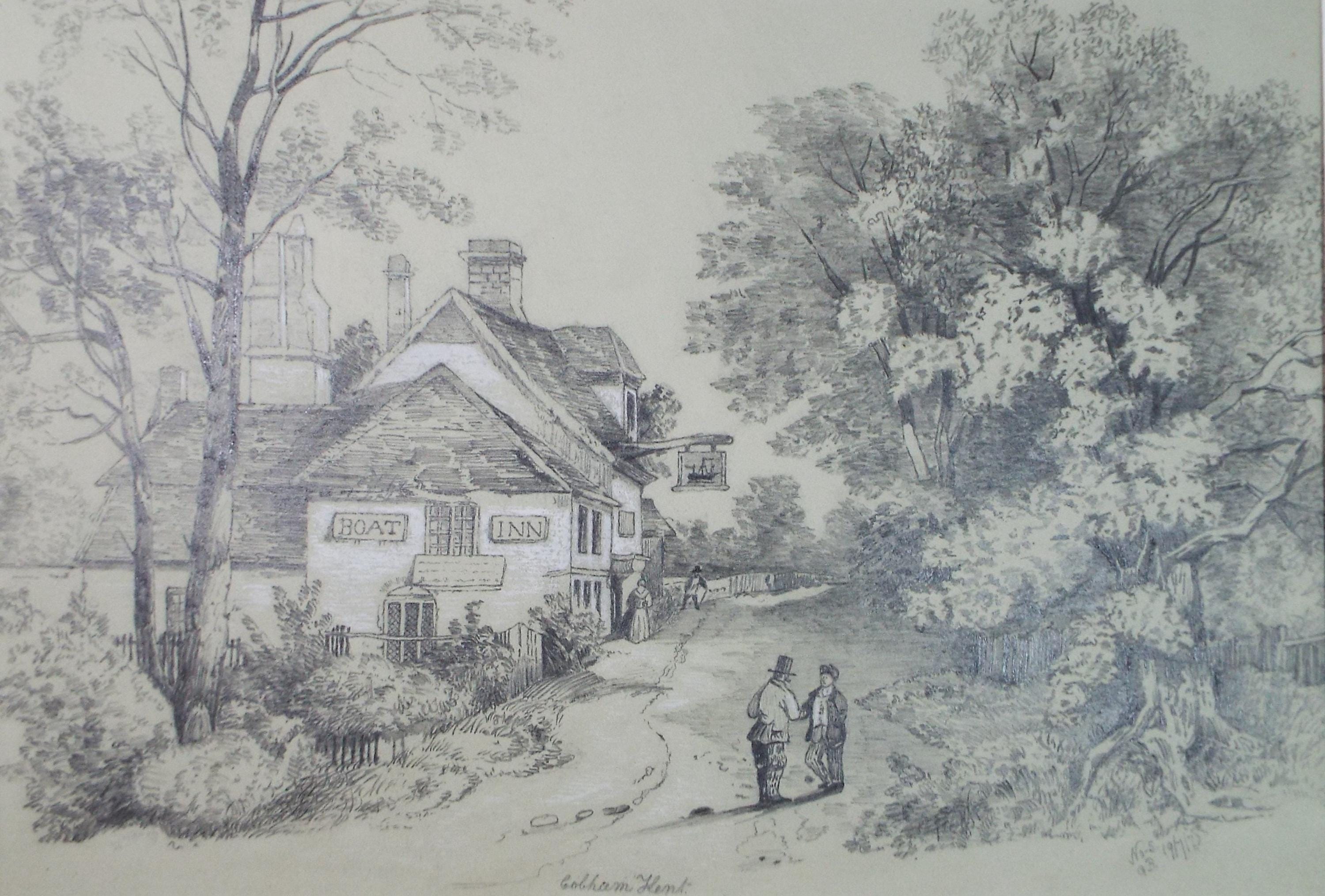 Pencil Drawing, 'Cobham, Kent', Dated 1878, Artist Unknown