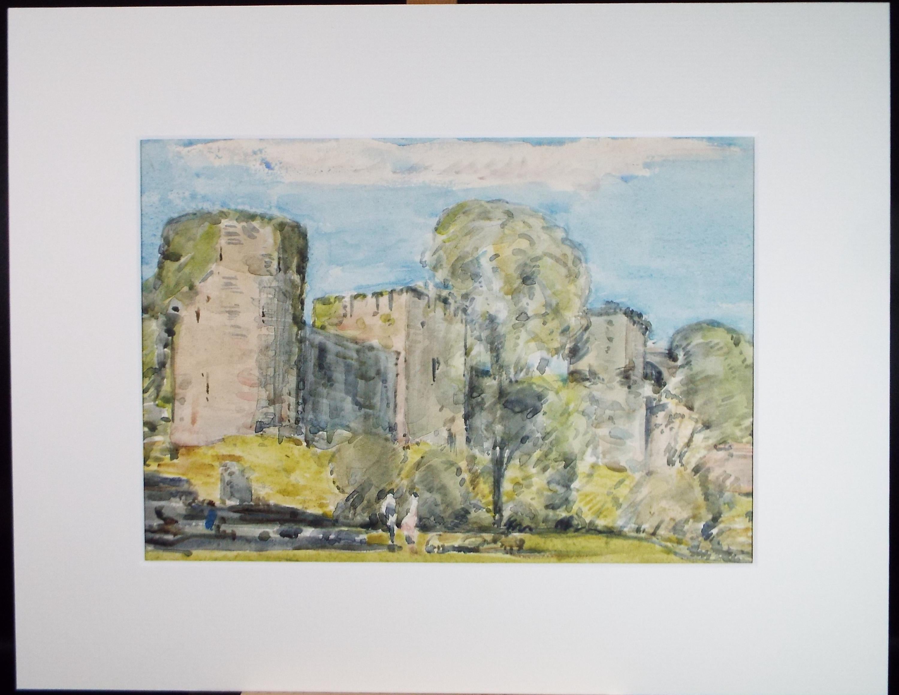 Original Watercolour, 'Castle View, early 20th Century, Artist Unknown