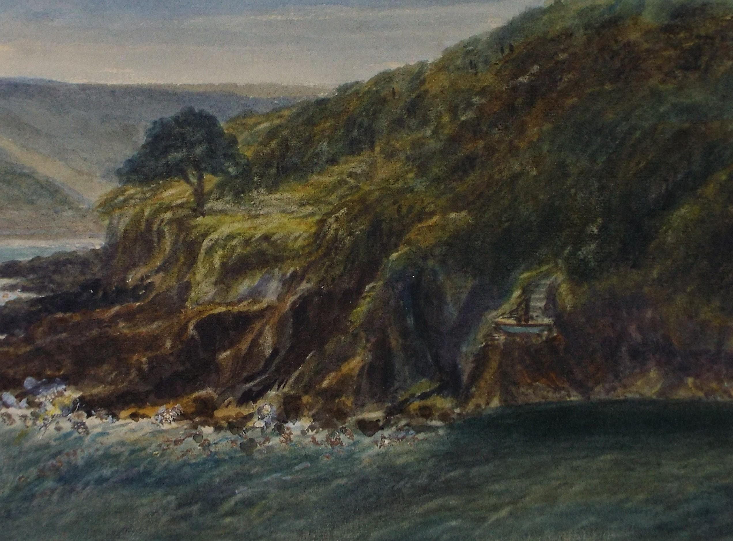 Original Watercolour, 'Rocky Coastal path' Circa 1880's, unsigned