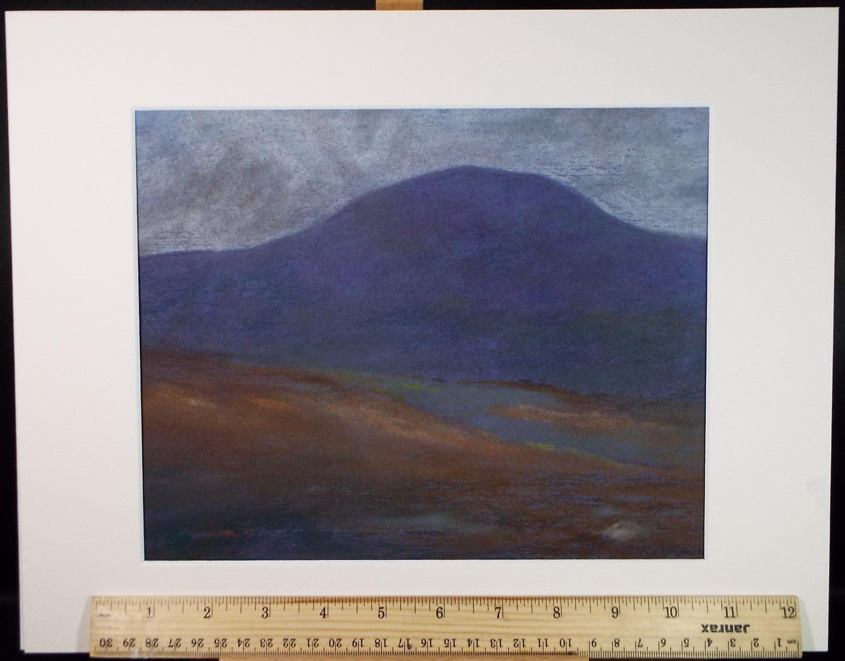 Original Pastel, 'Hilly Landscape', c1980's, Artist Unknown