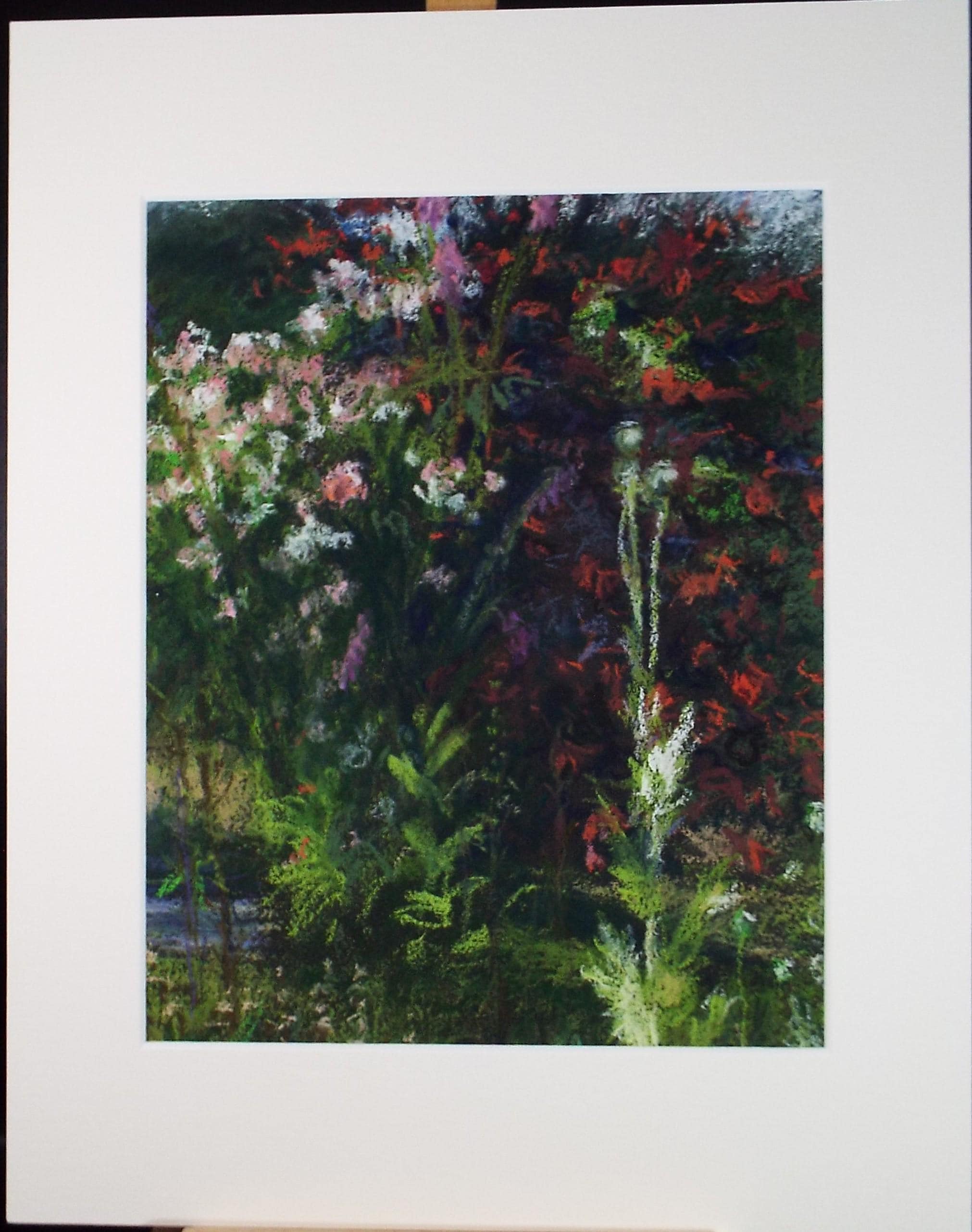 Original pastel Drawing 'Herbaceous border', Pauline Plummer (b1933), Circa 1990's