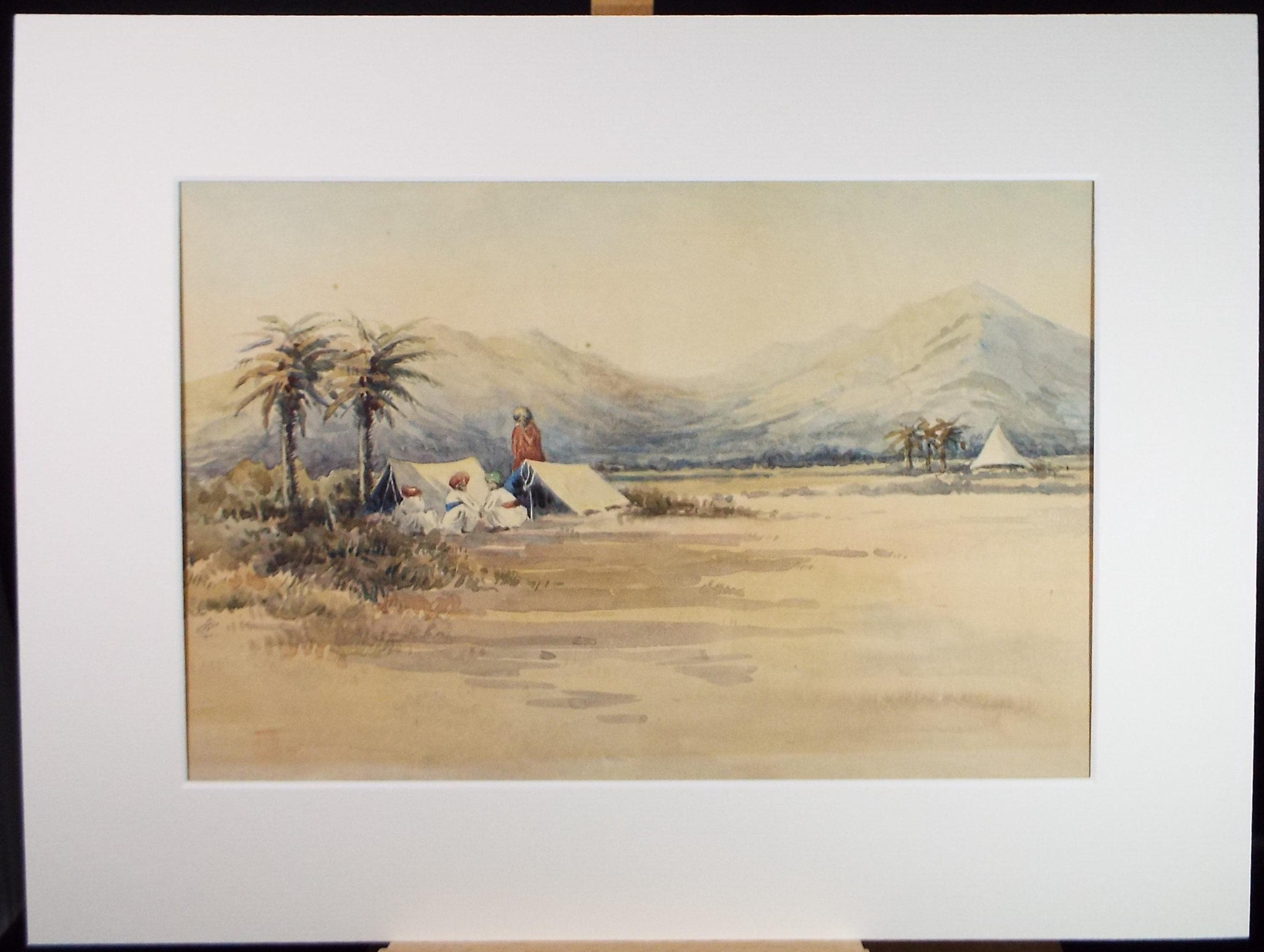 Original Watercolour, 'Tribesmen Camping', circa 1940's, Unknown artist