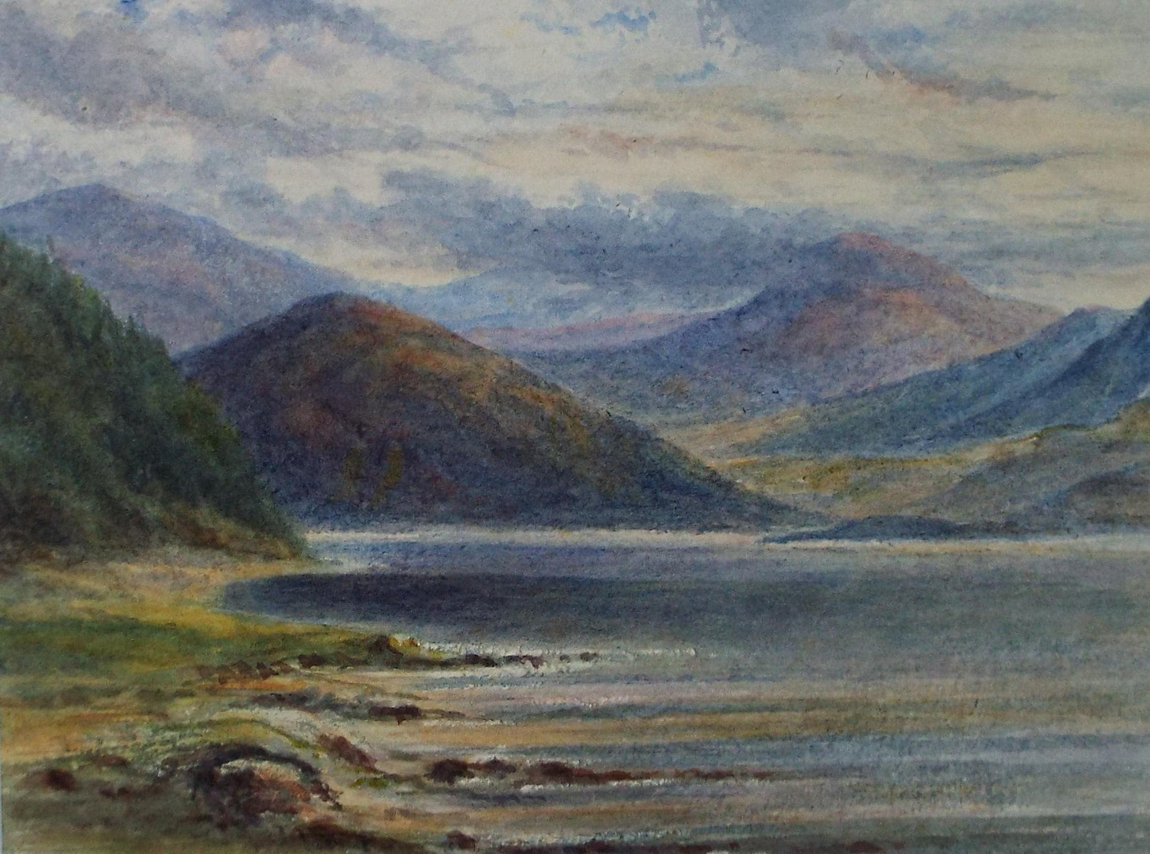 Original Watercolour Coastal Inlet Painting - Circa 1880s