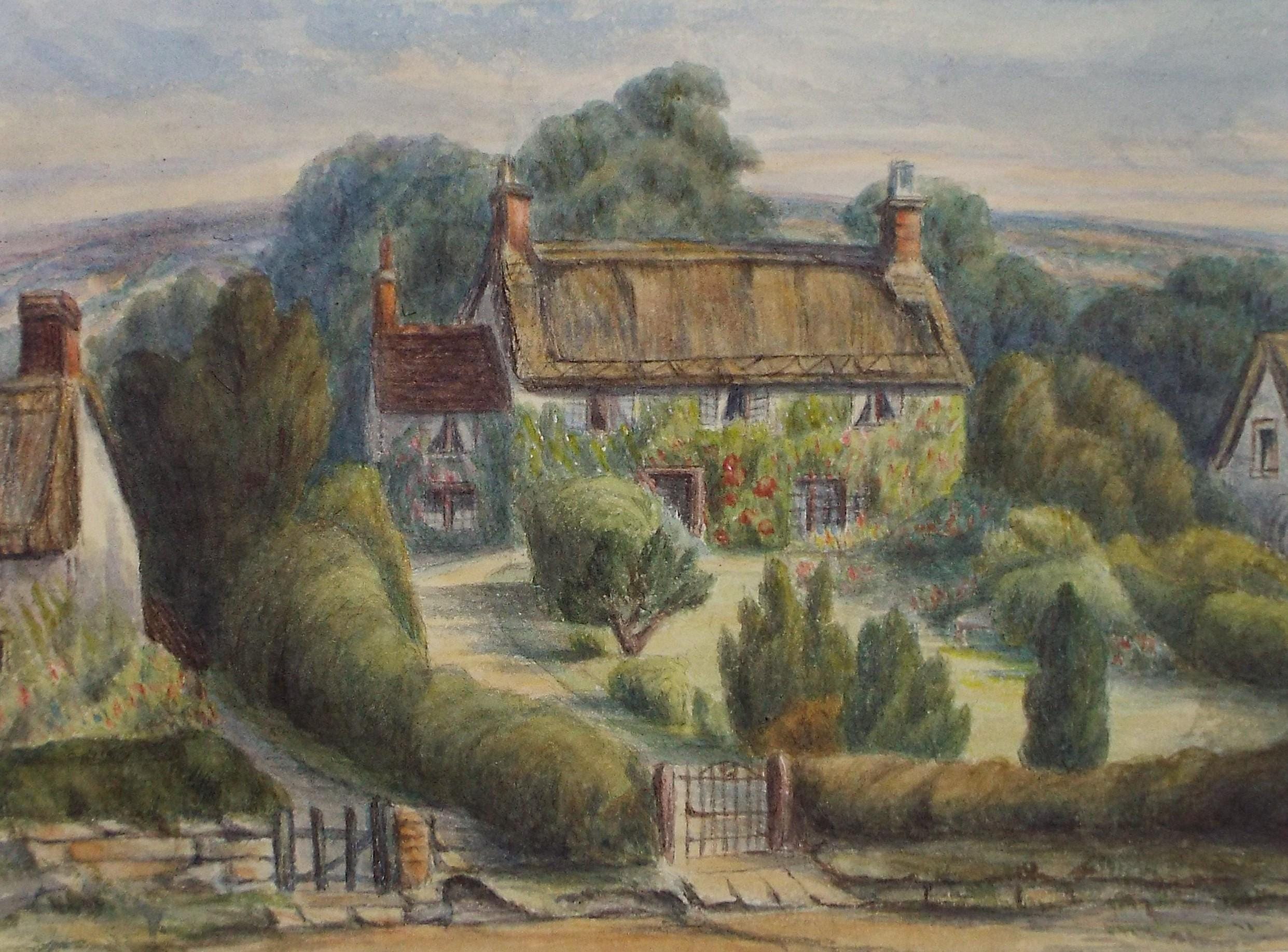 Original Watercolour, 'Country Cottage', Late 19th Century, Artist Unknown