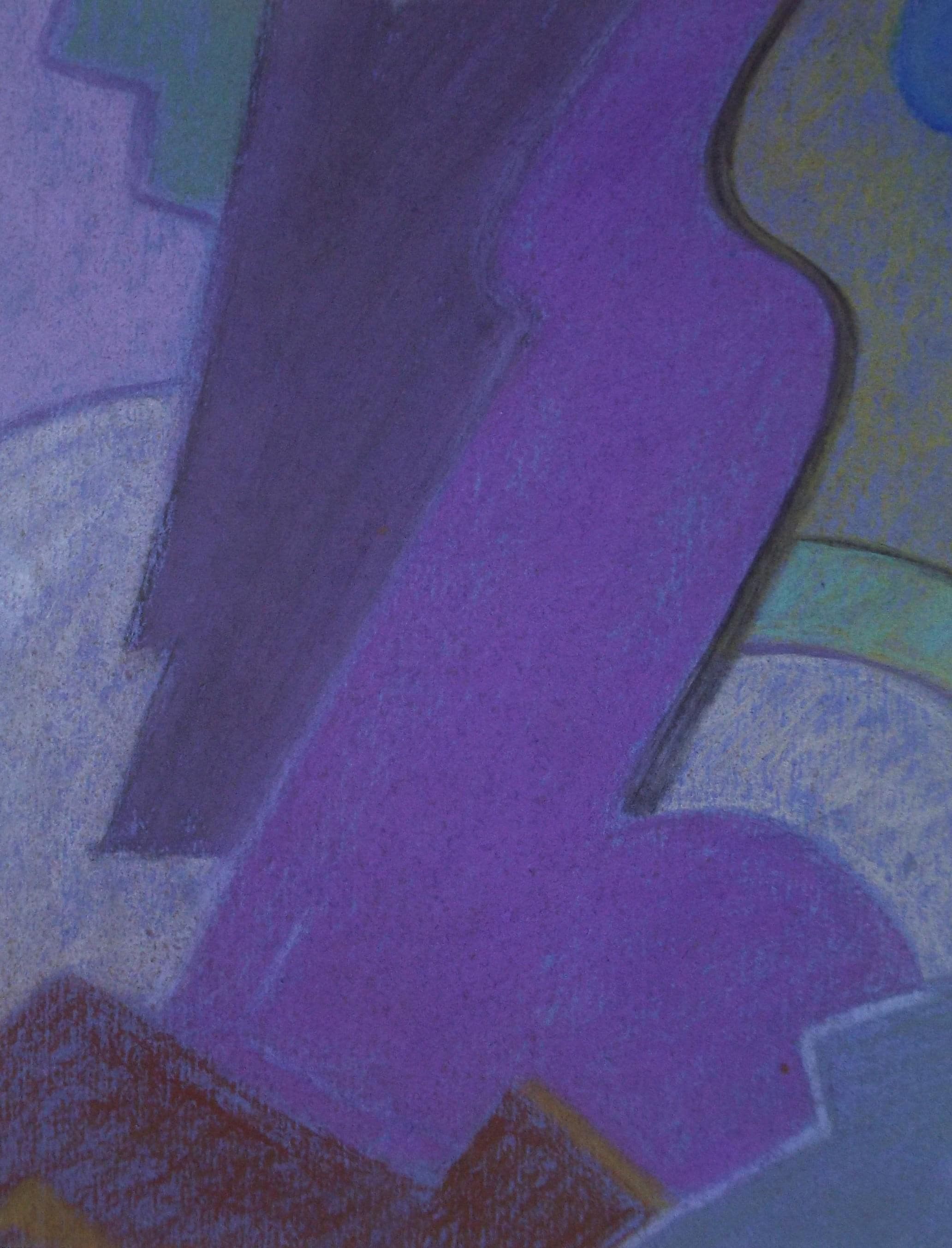 Original Pastel drawing, 'Abstract Shapes', Circa 1980's, Artist Unknown