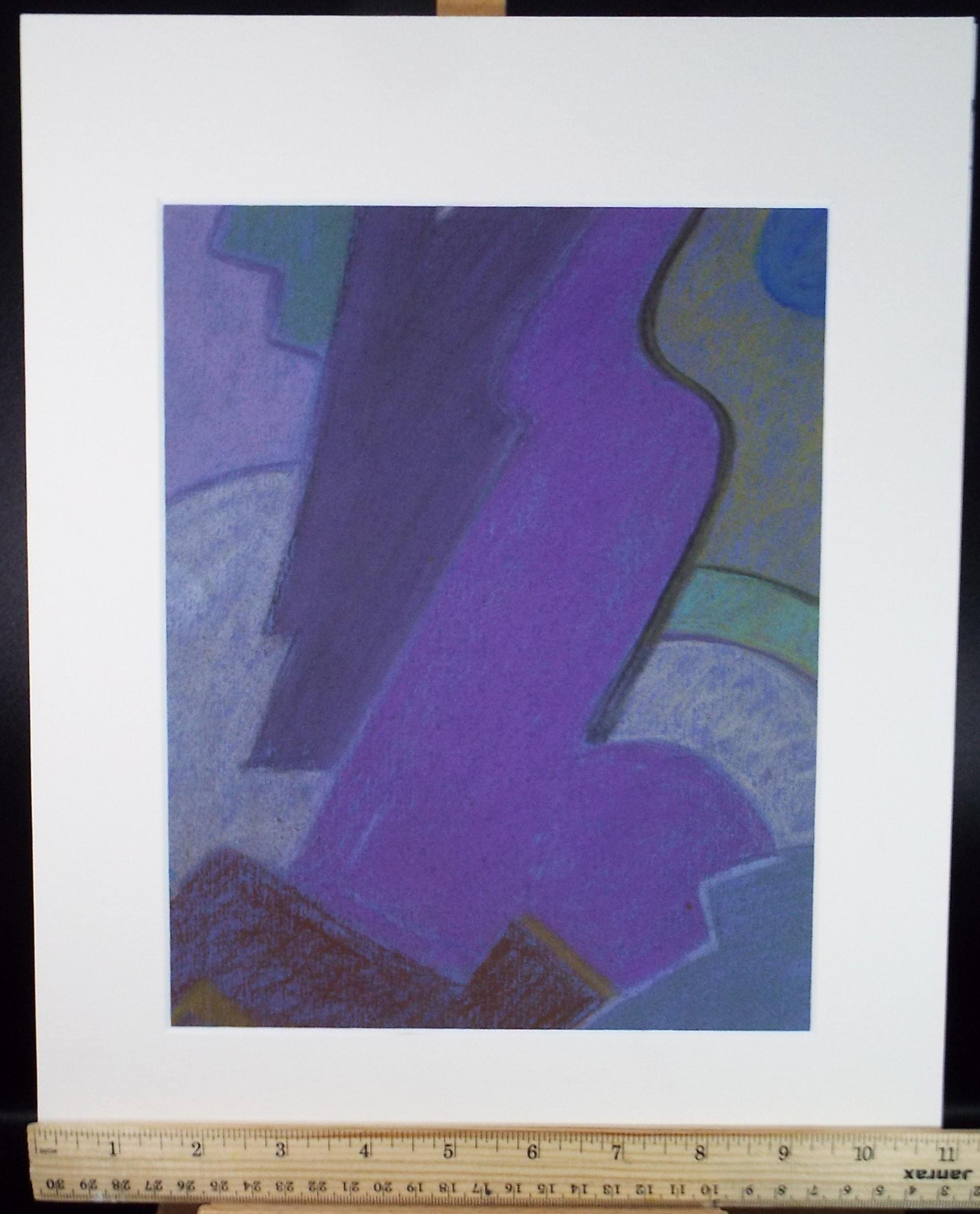 Original Pastel drawing, 'Abstract Shapes', Circa 1980's, Artist Unknown