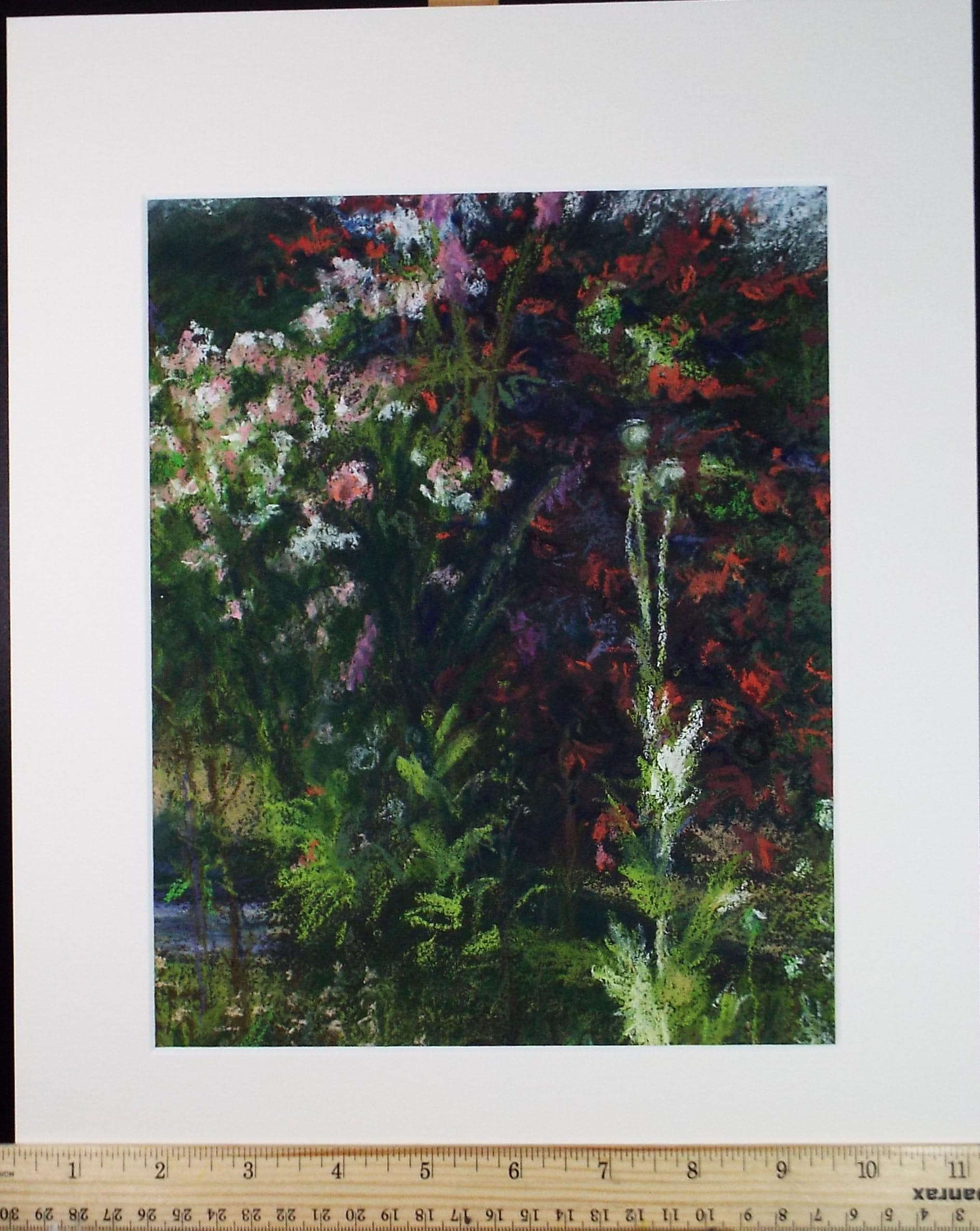 Original pastel Drawing 'Herbaceous border', Pauline Plummer (b1933), Circa 1990's