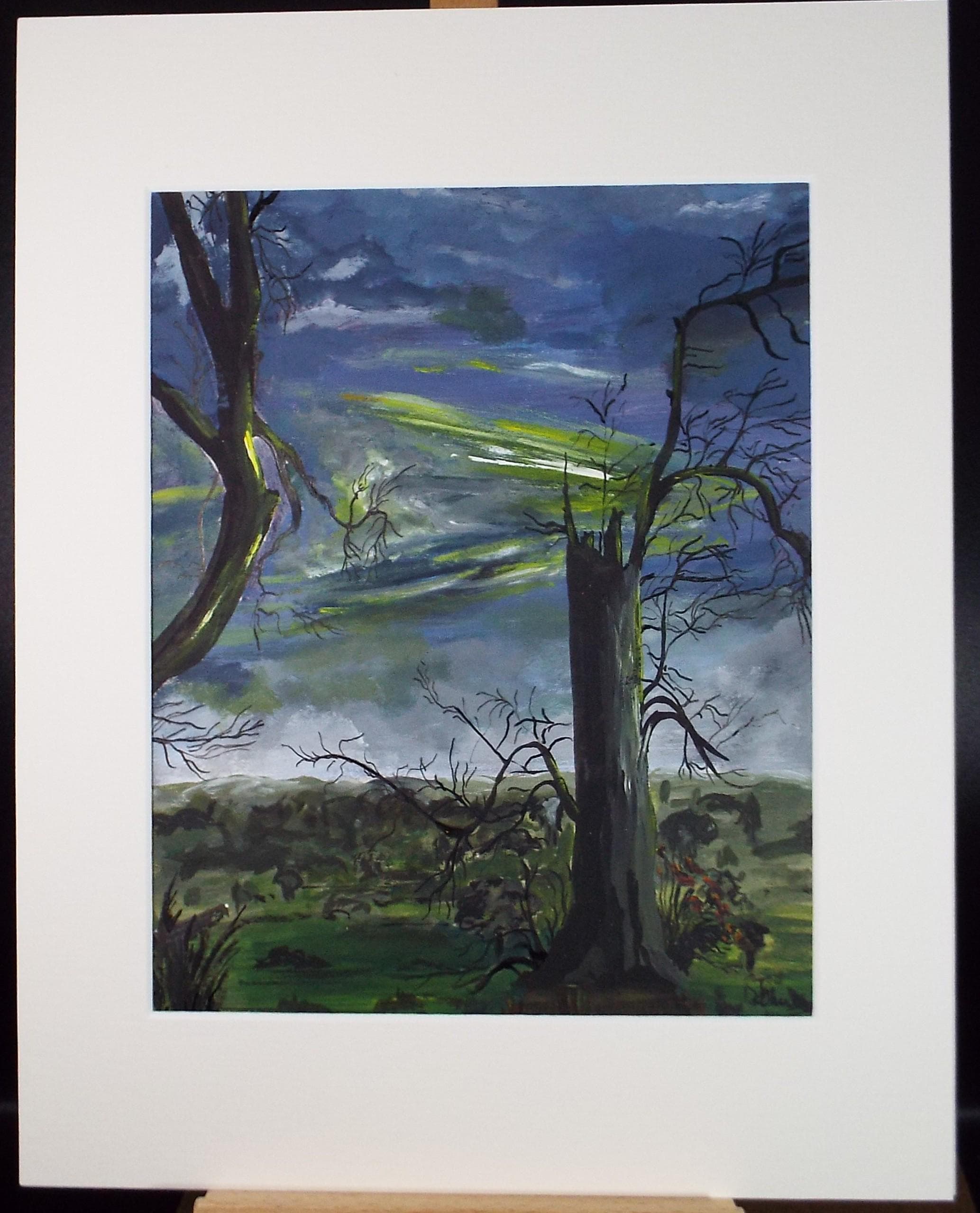 Original Watercolour & Gouache 'The Lightning Tree' 1960's, Unknown Artist