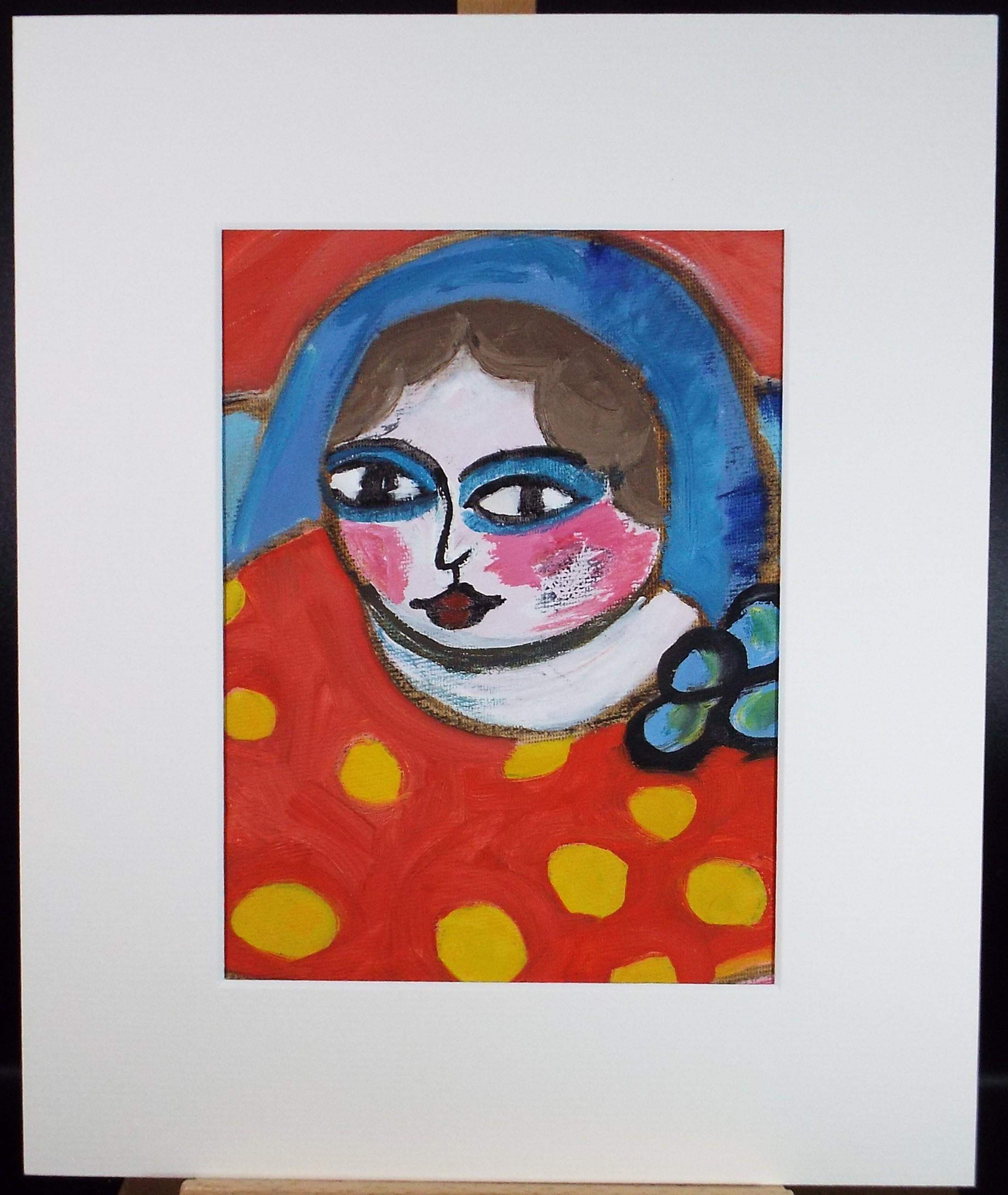 Original Oil on board 'Woman Portrait', Unknown artist, circa 1990's