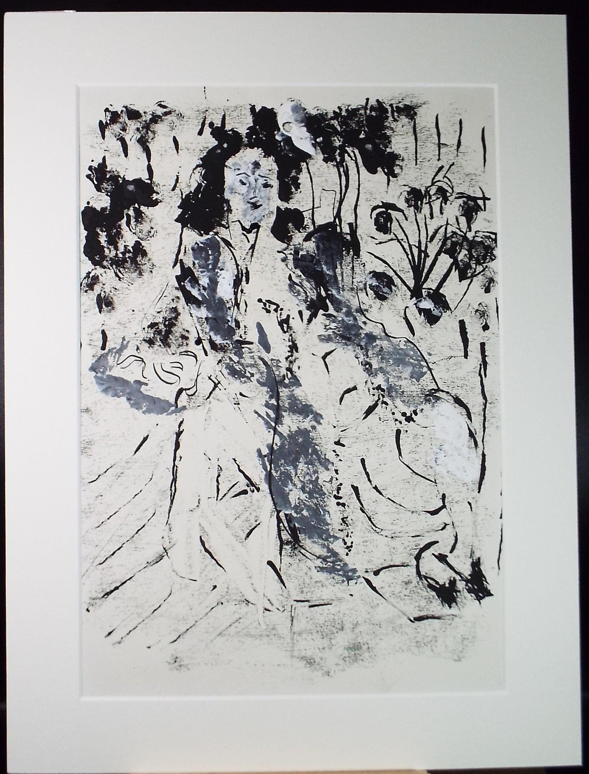 Original Monoprint, 'Portrait of a Woman' Maria Geurten (1929-1998), 1980's