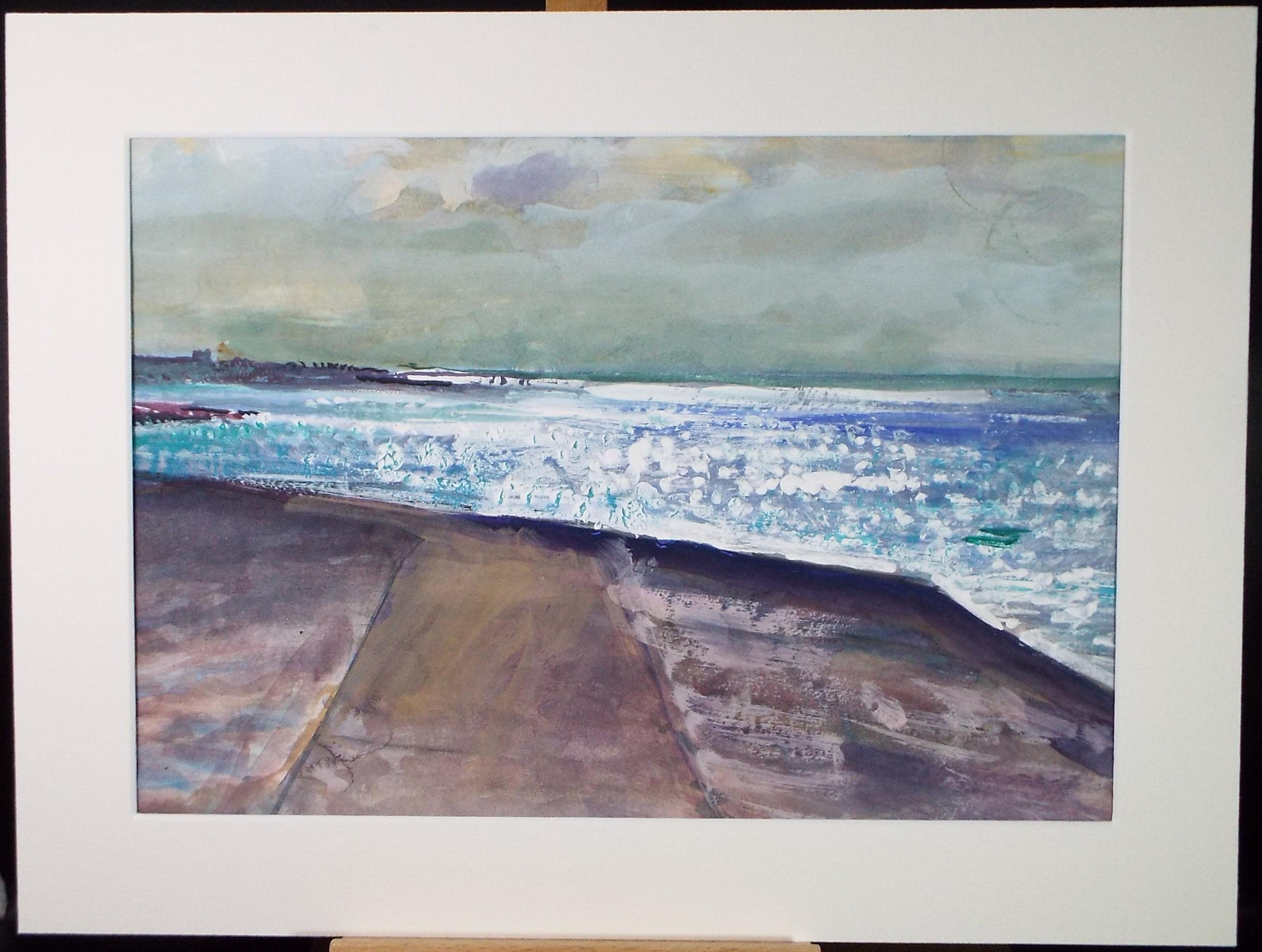 Original Watercolour & Gouache, 'Coastal Surf', John Gilbey Bowes (1929-2011), Circa 1990's