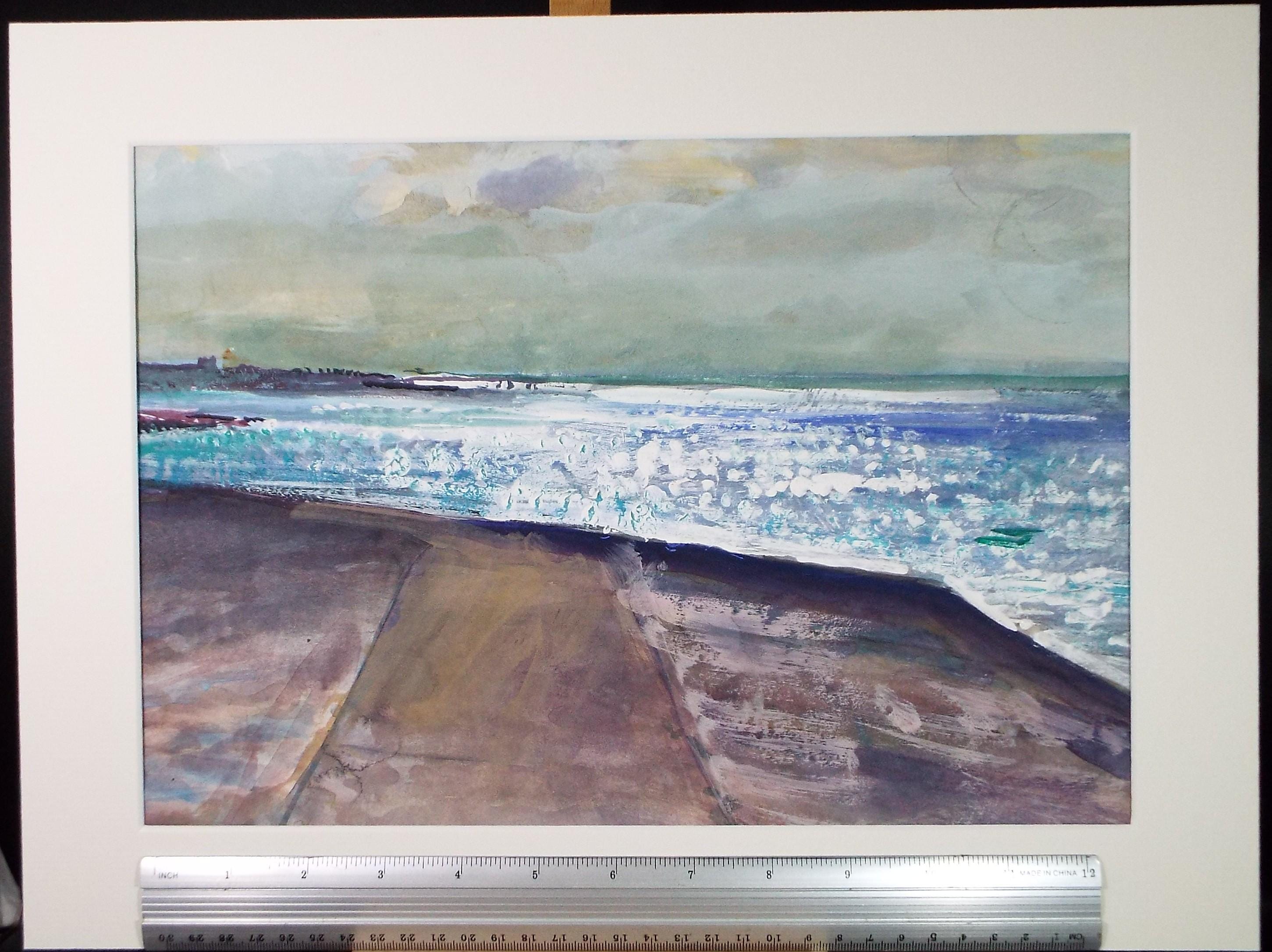 Original Watercolour & Gouache, 'Coastal Surf', John Gilbey Bowes (1929-2011), Circa 1990's