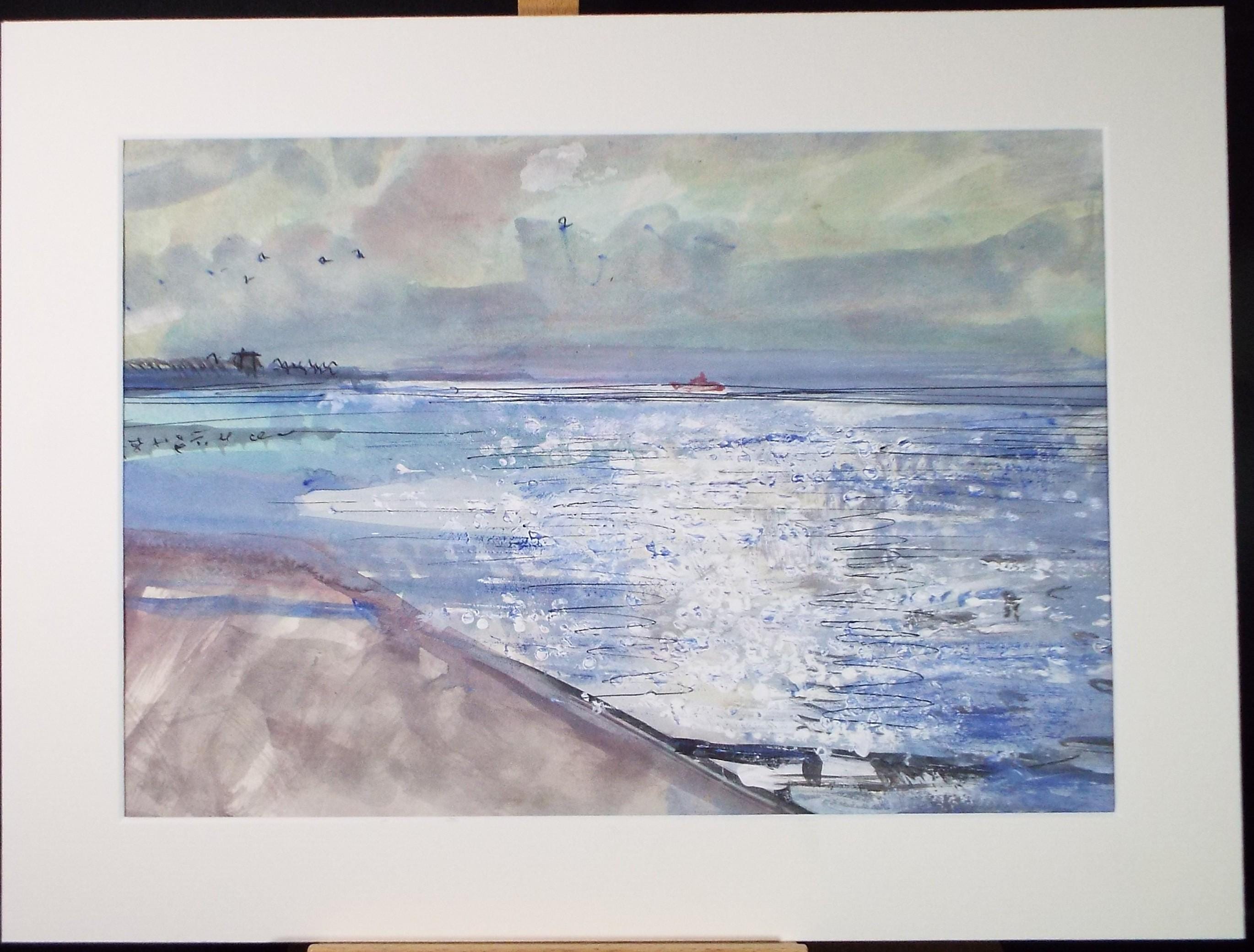 Original Watercolour & Gouache, 'Coastal Surf', John Gilbey Bowes (1929-2011), Circa 1990's
