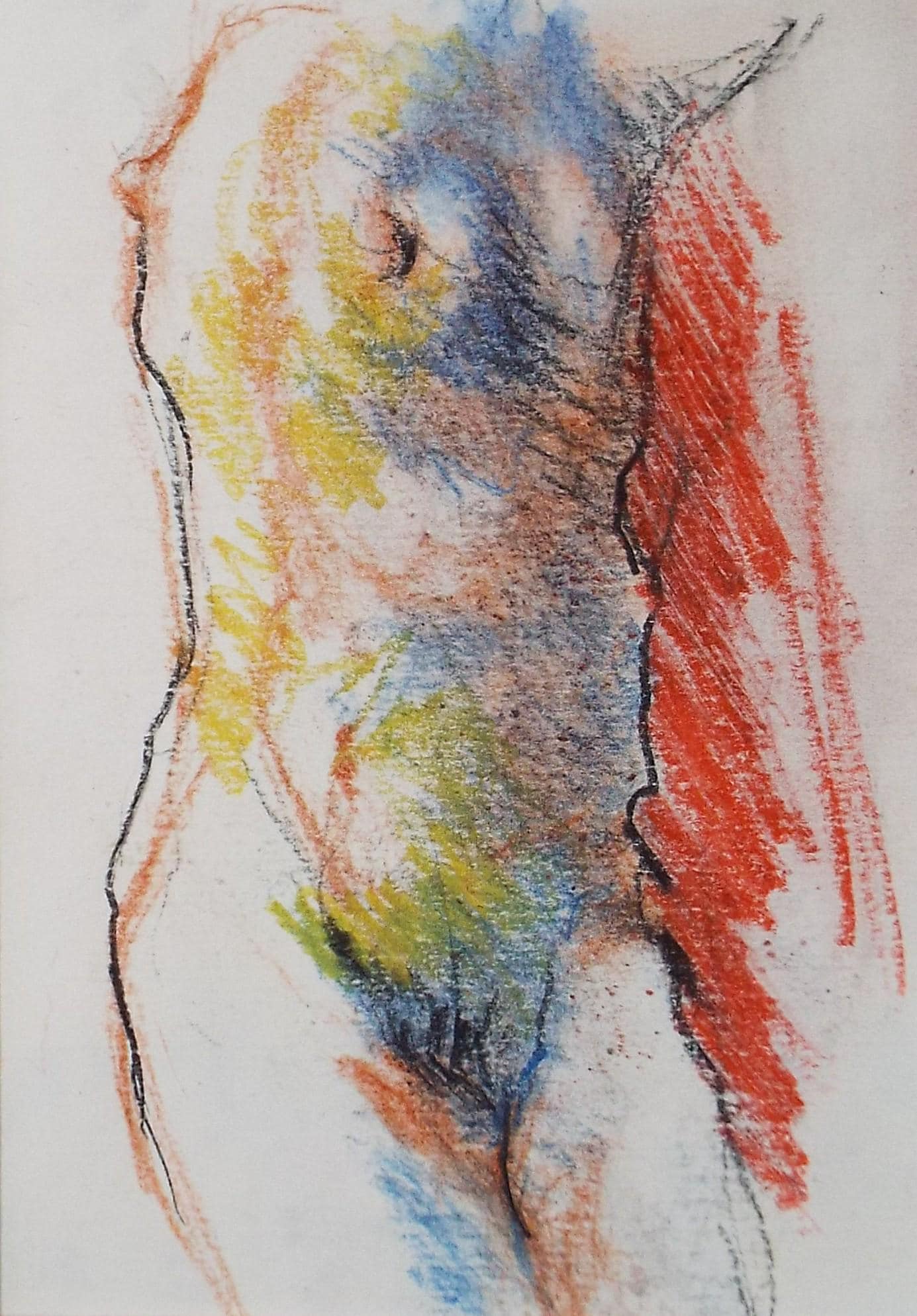 Original Pastel, 'Standing Nude', Graham Benton RBSA (1934-2022), circa 2004