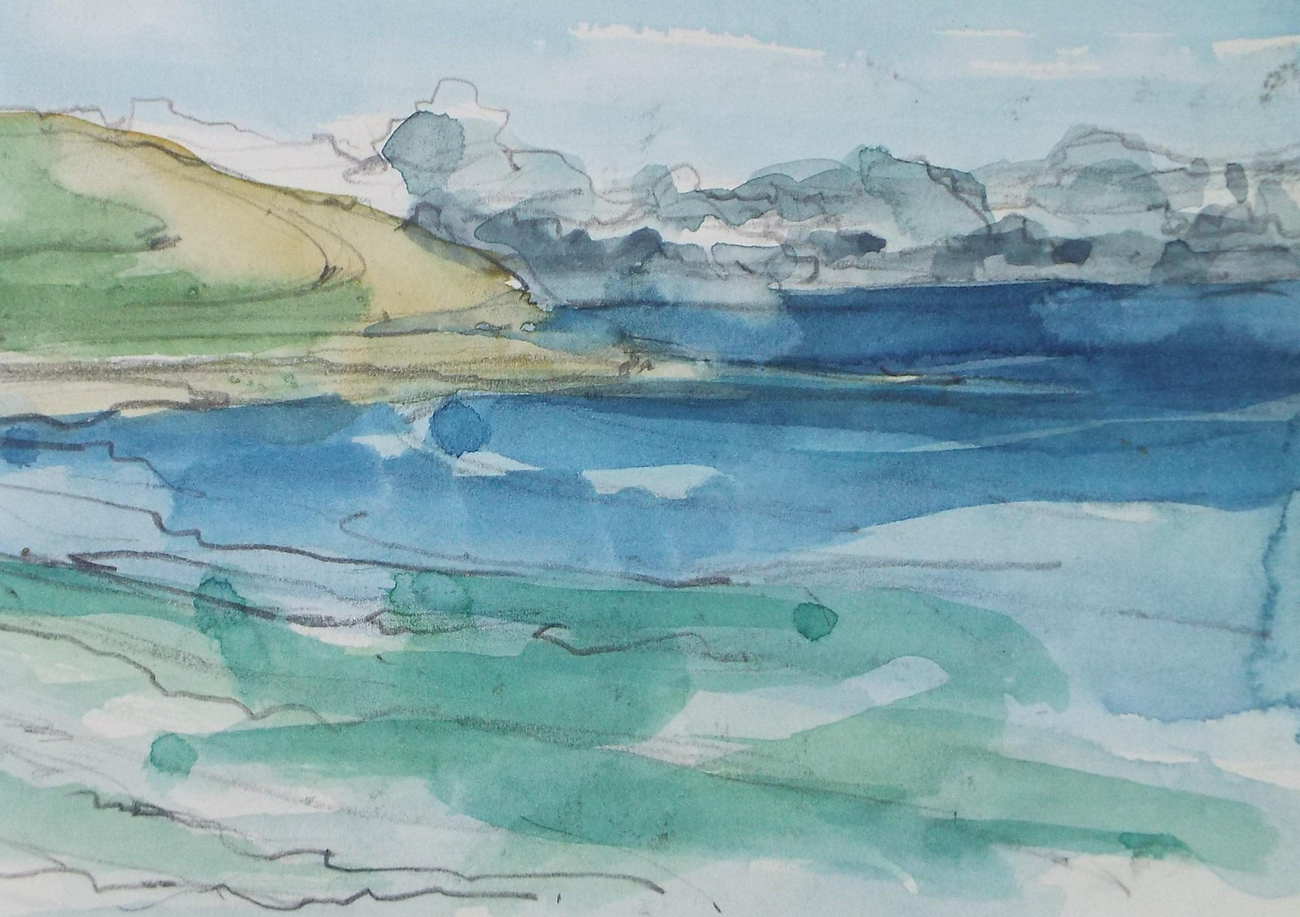 Original Watercolour, 'Coastal Landscape', Graham Benton RBSA (1934-2022), Circa 2004