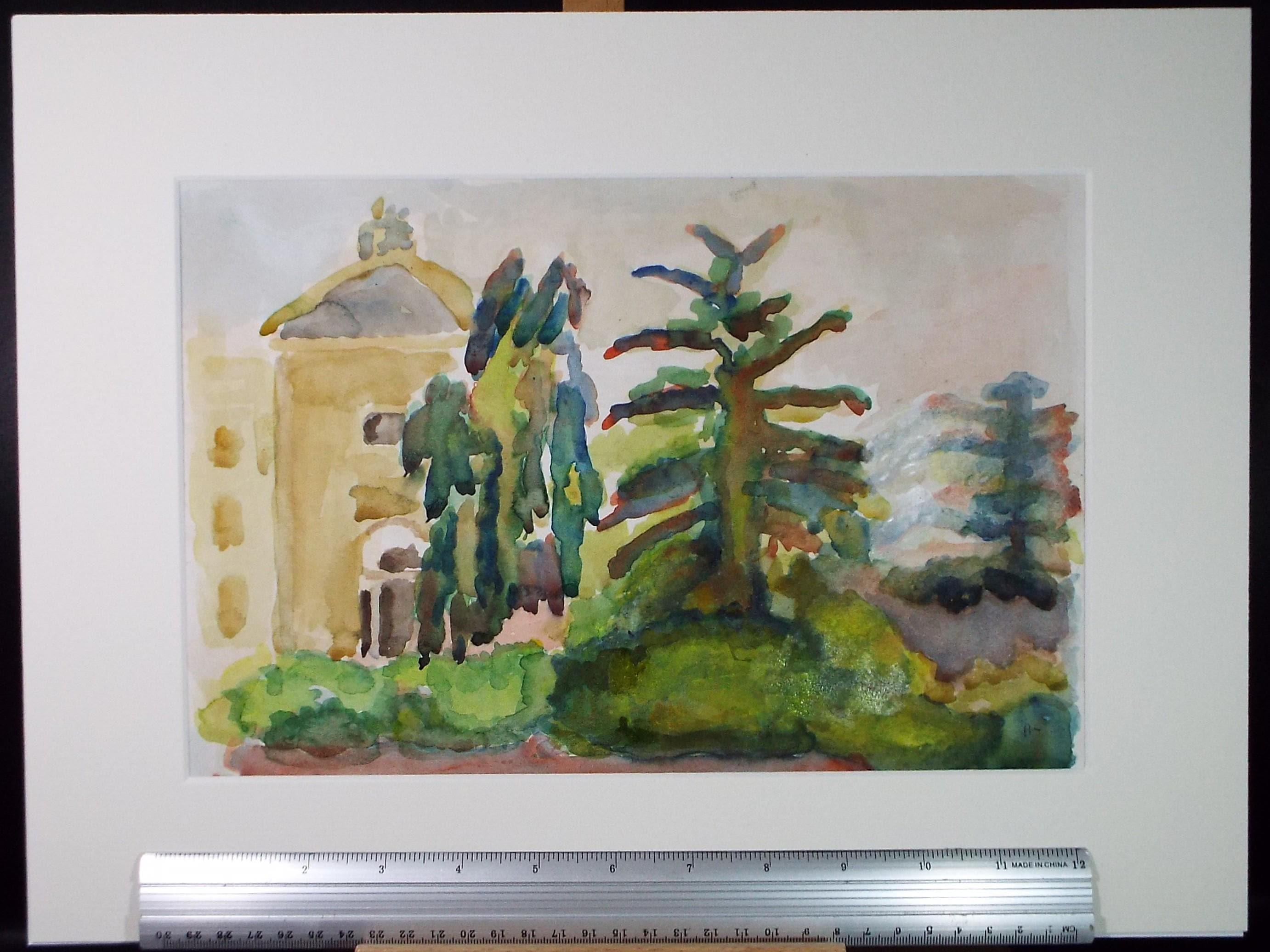 Original Watercolour & Egg Tempura, 'Woodland Study', Circa 1970's ,Unknown Artist