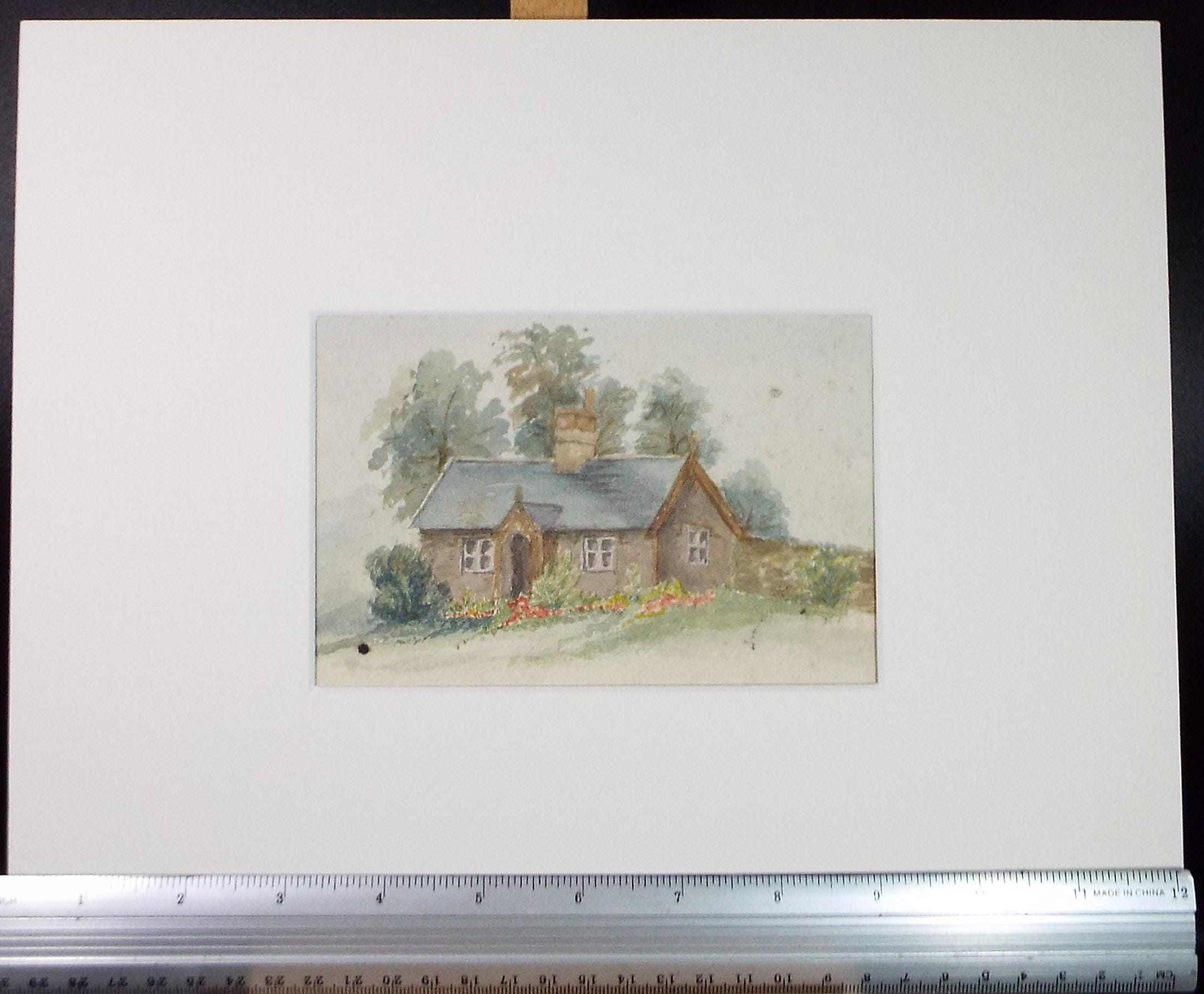 Original Watercolour, 'A Country Cottage', Early 20th Century, Artist Unknown