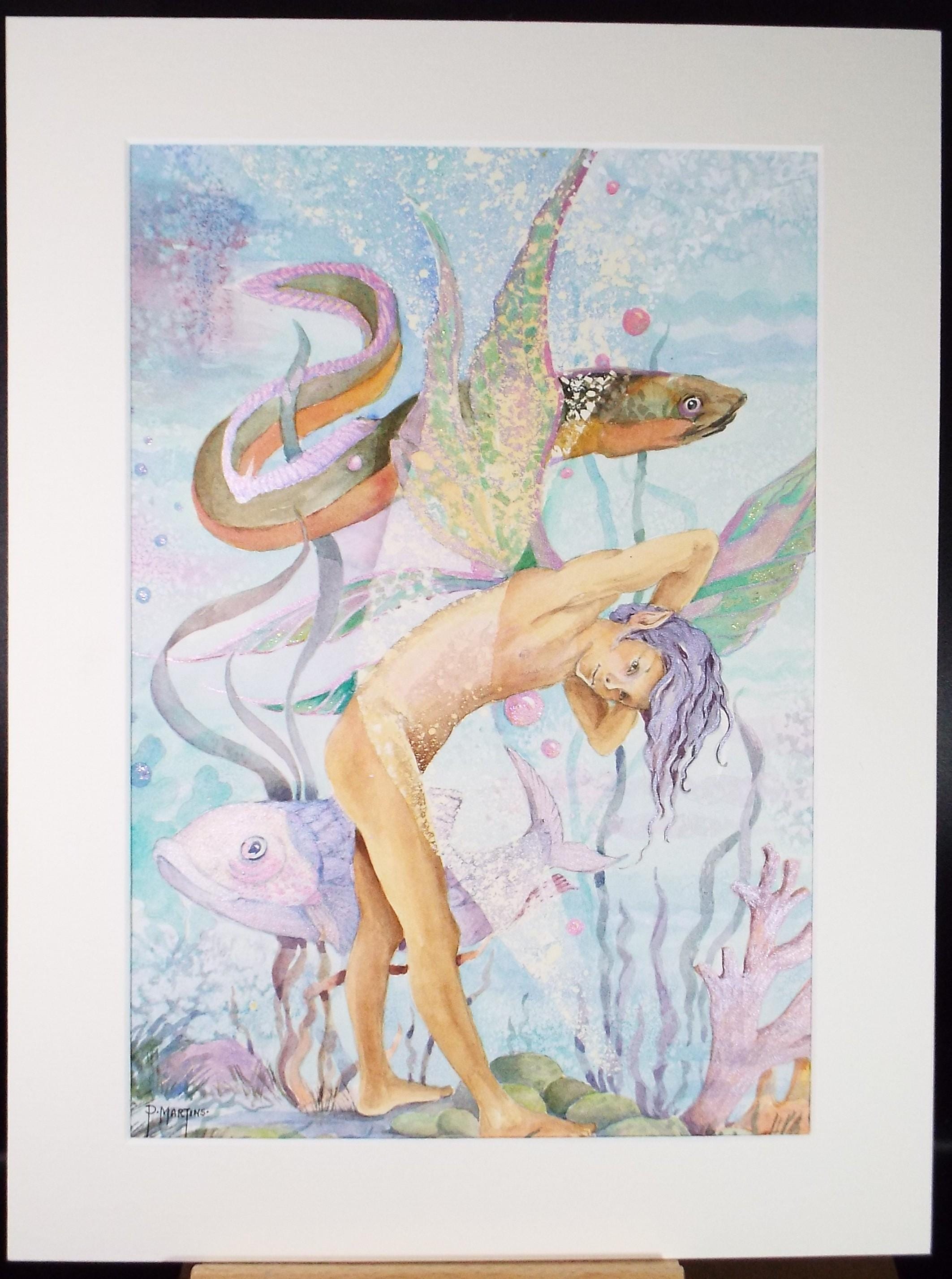 Original Watercolour and Acrylic 'Water Boy', c1990's - P Martins s.o.f.a