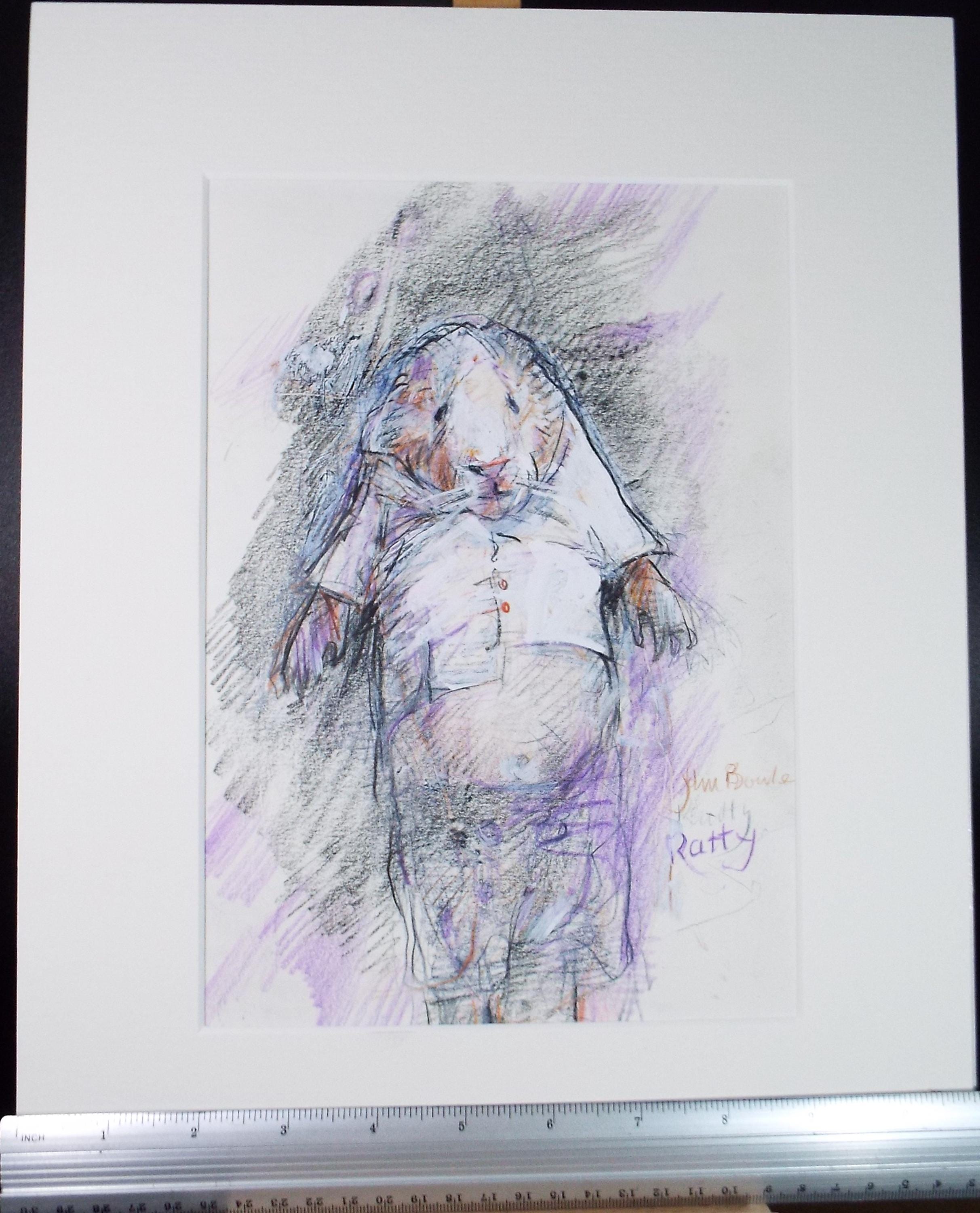 Original coloured pencil & Gouache,Ratty', 2005, John Gilbey Bowles (1929-2011)