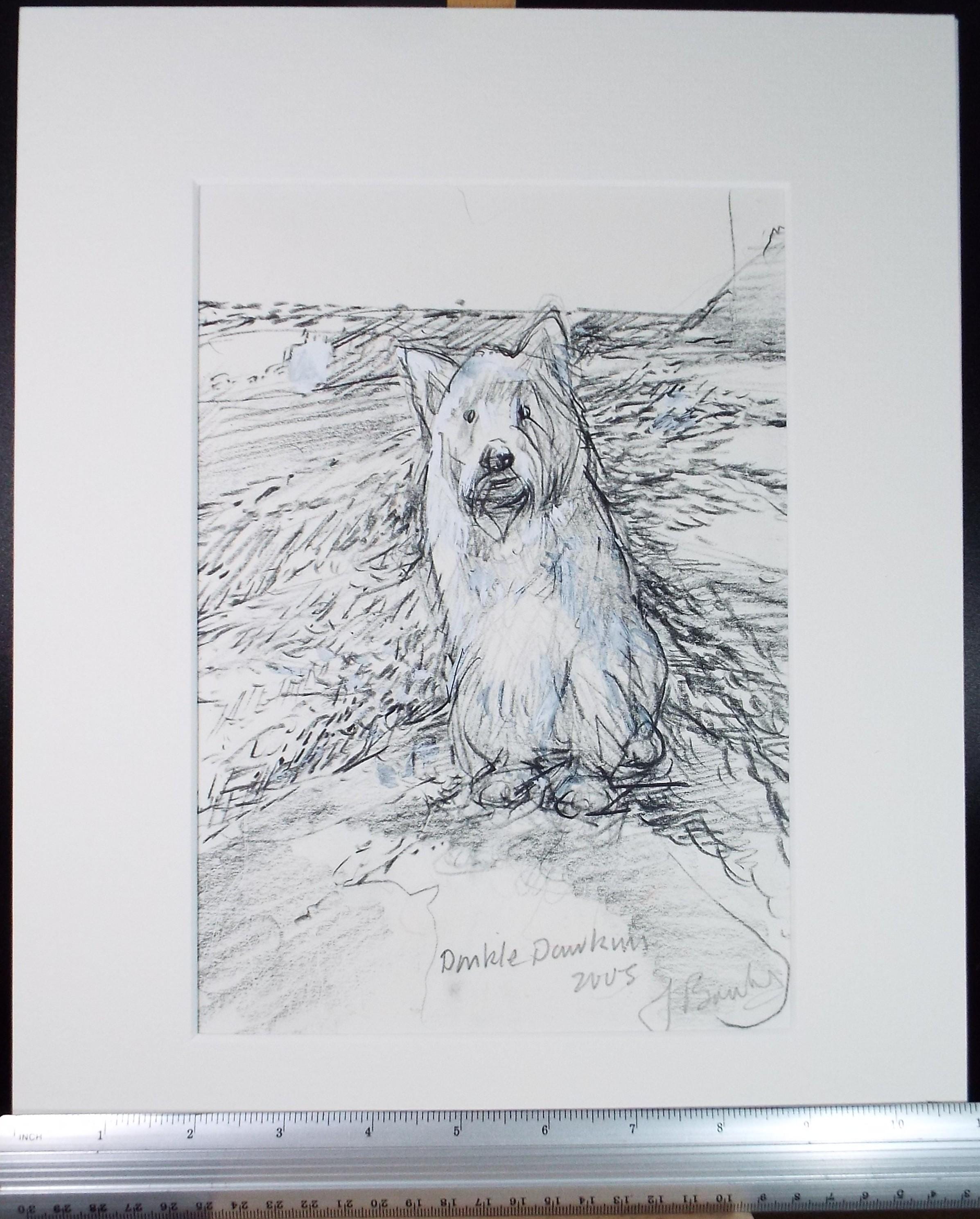 Original coloured pencil & Gouache,'Dinkle Dawkins', 2005, John Gilbey Bowles (1929-2011)