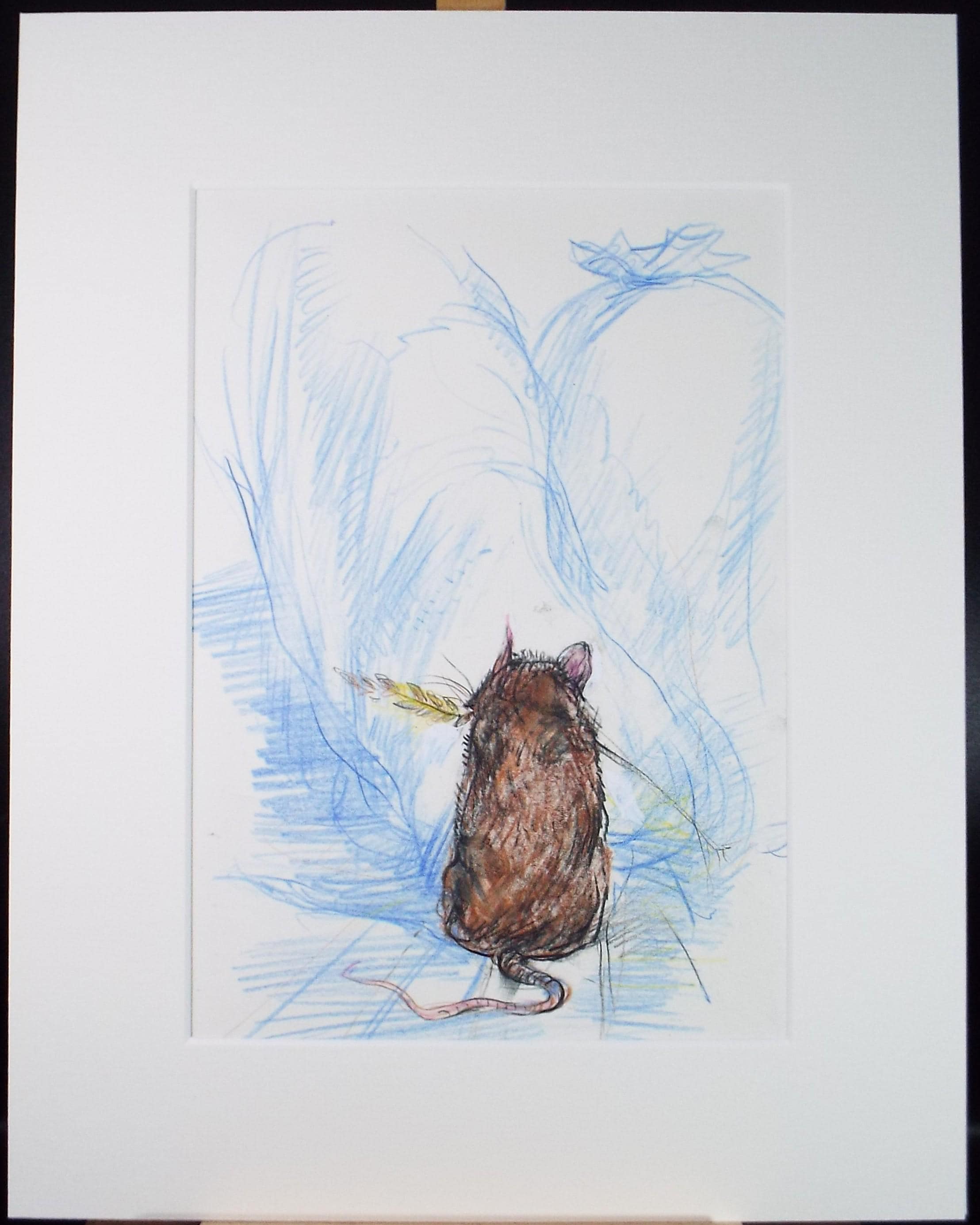 Original coloured pencil & Gouache,'Harvest Mouse', 2005, John Gilbey Bowles (1929-2011)