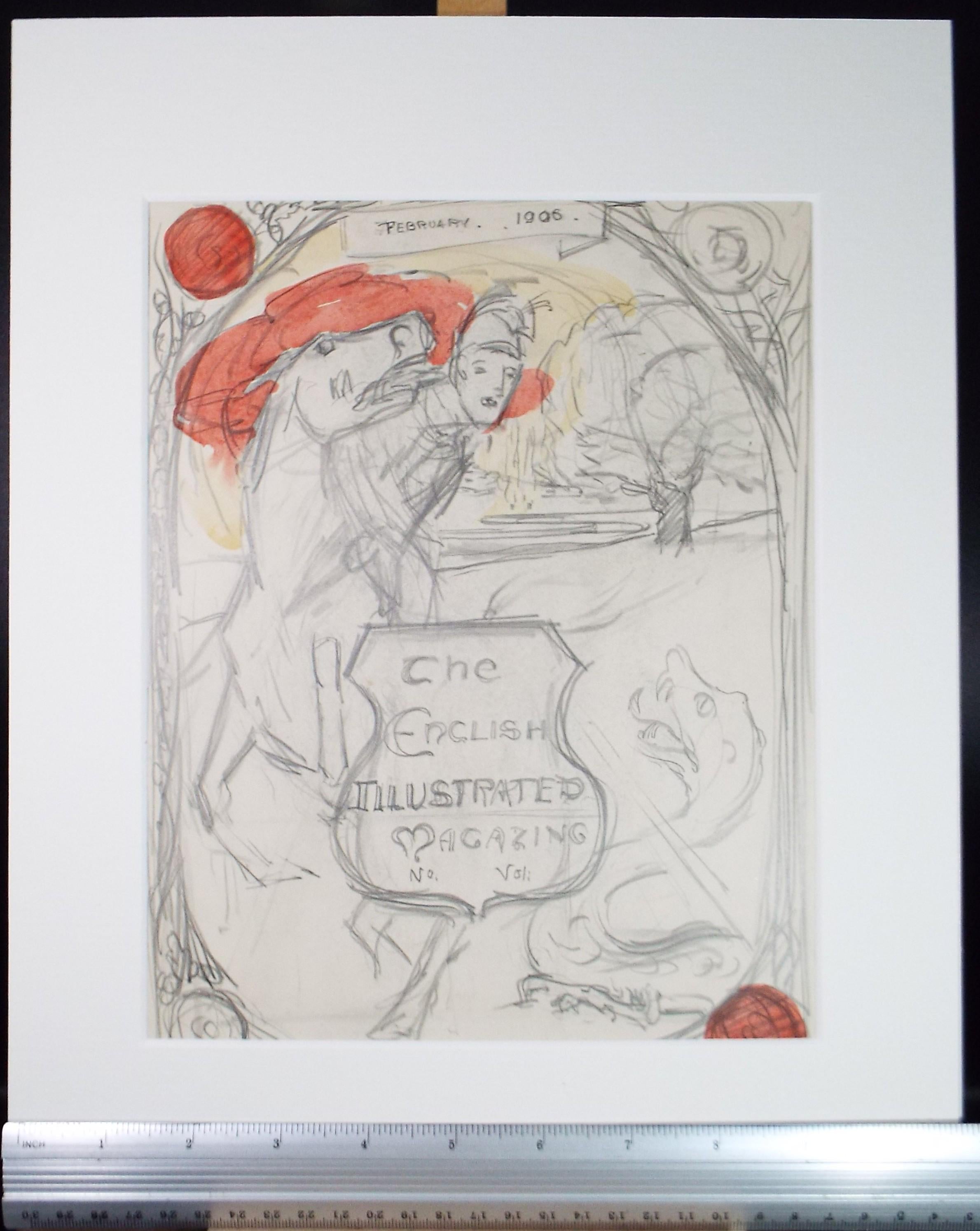 Original Pencil Sketch,'Cover for the English Illustrated Magazine', Circa 1906