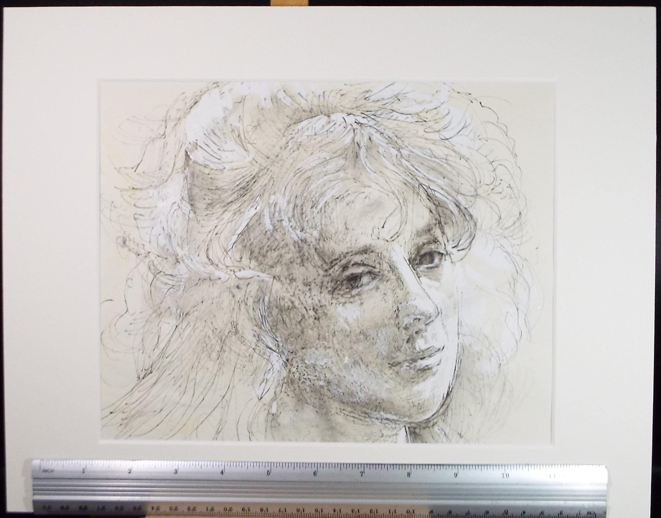 Original Mixed Media, 'Portrait of a Woman', John Gilbey Bowles (1929-2011), Circa 1990's