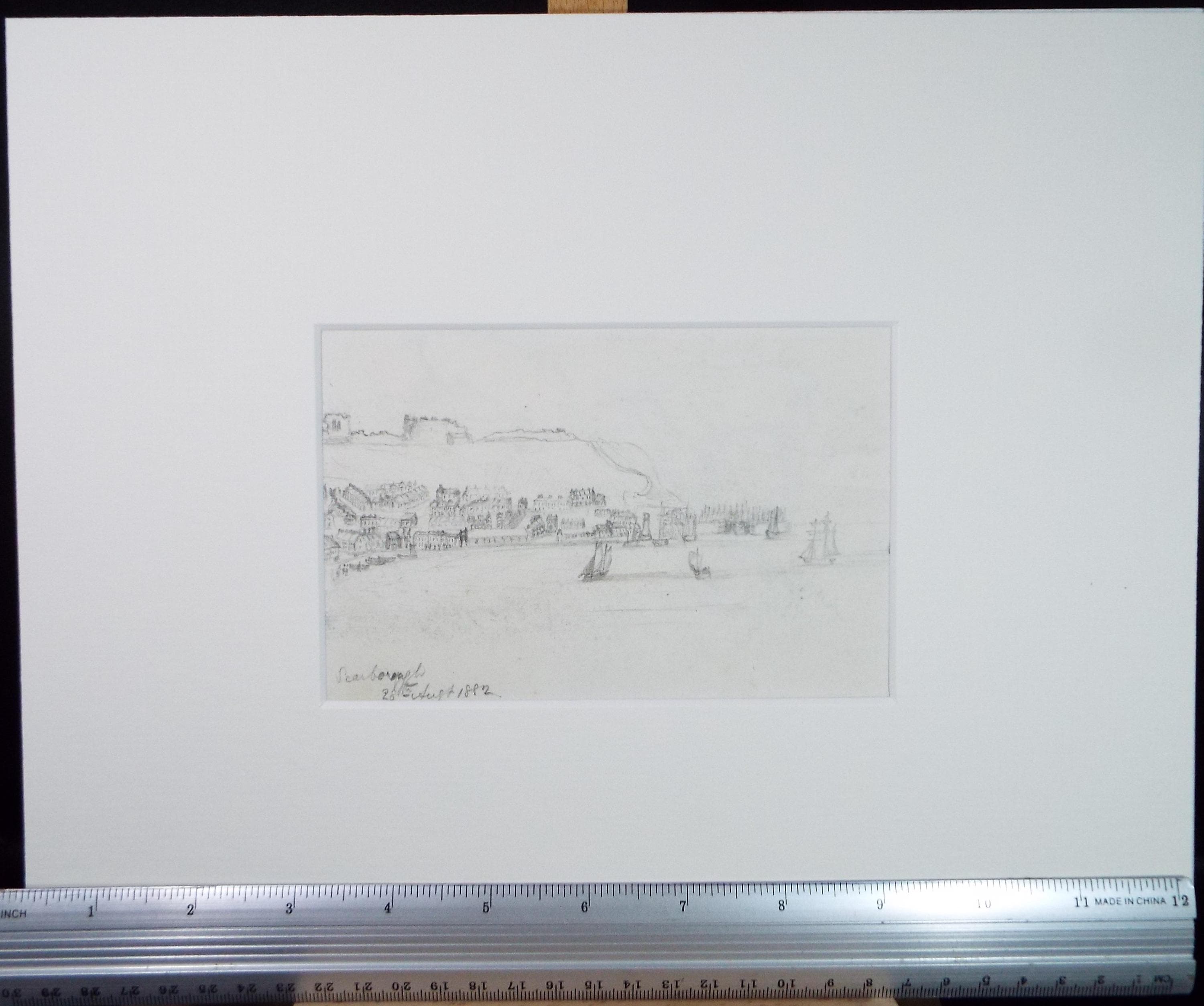 Original Pencil Drawing, 'Scarborough', Dated 1882, Artist Unknown