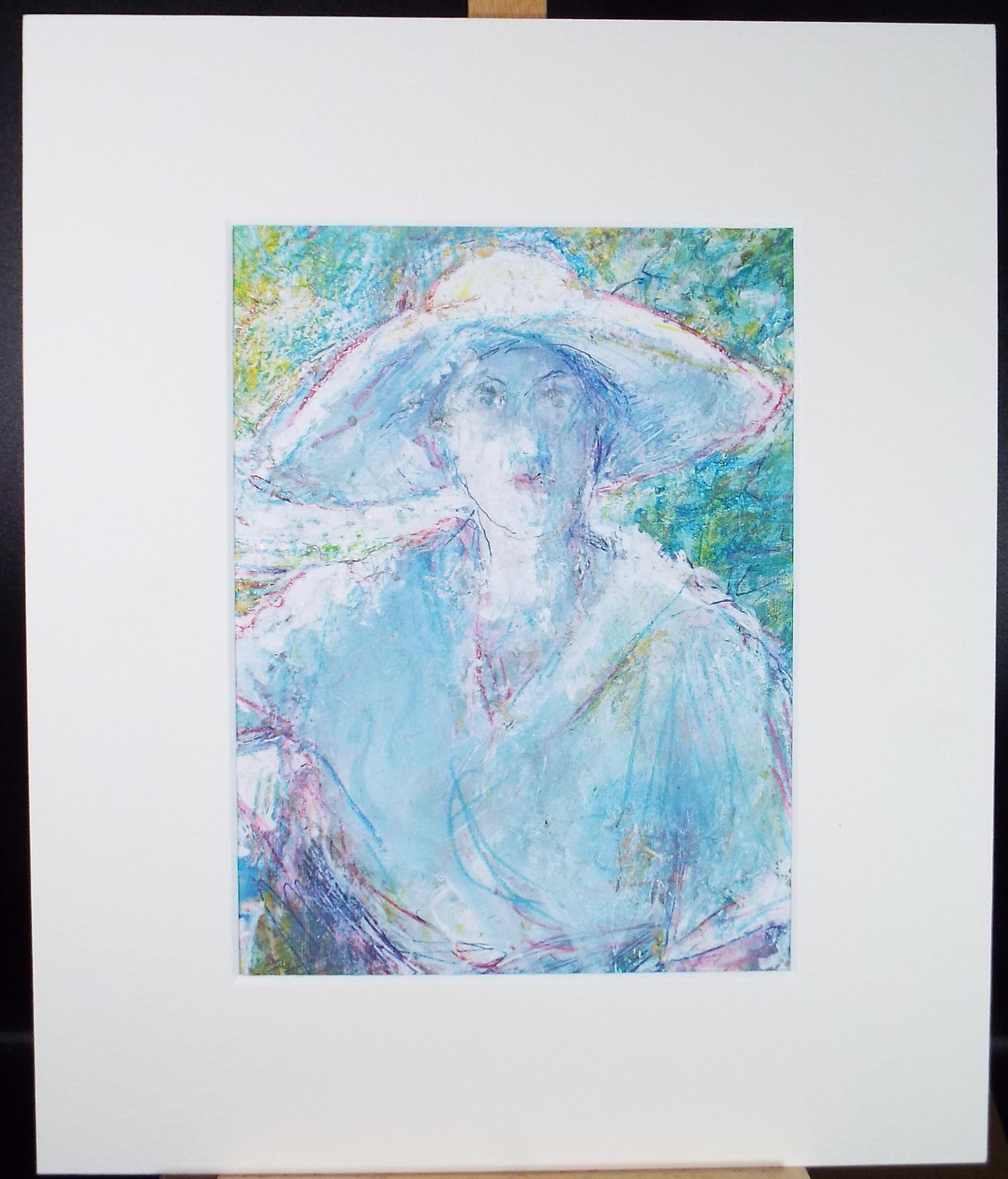 Original mixed media,'Woman in a hat', circa 1990's, John Gilbey Bowles (1929-2011)