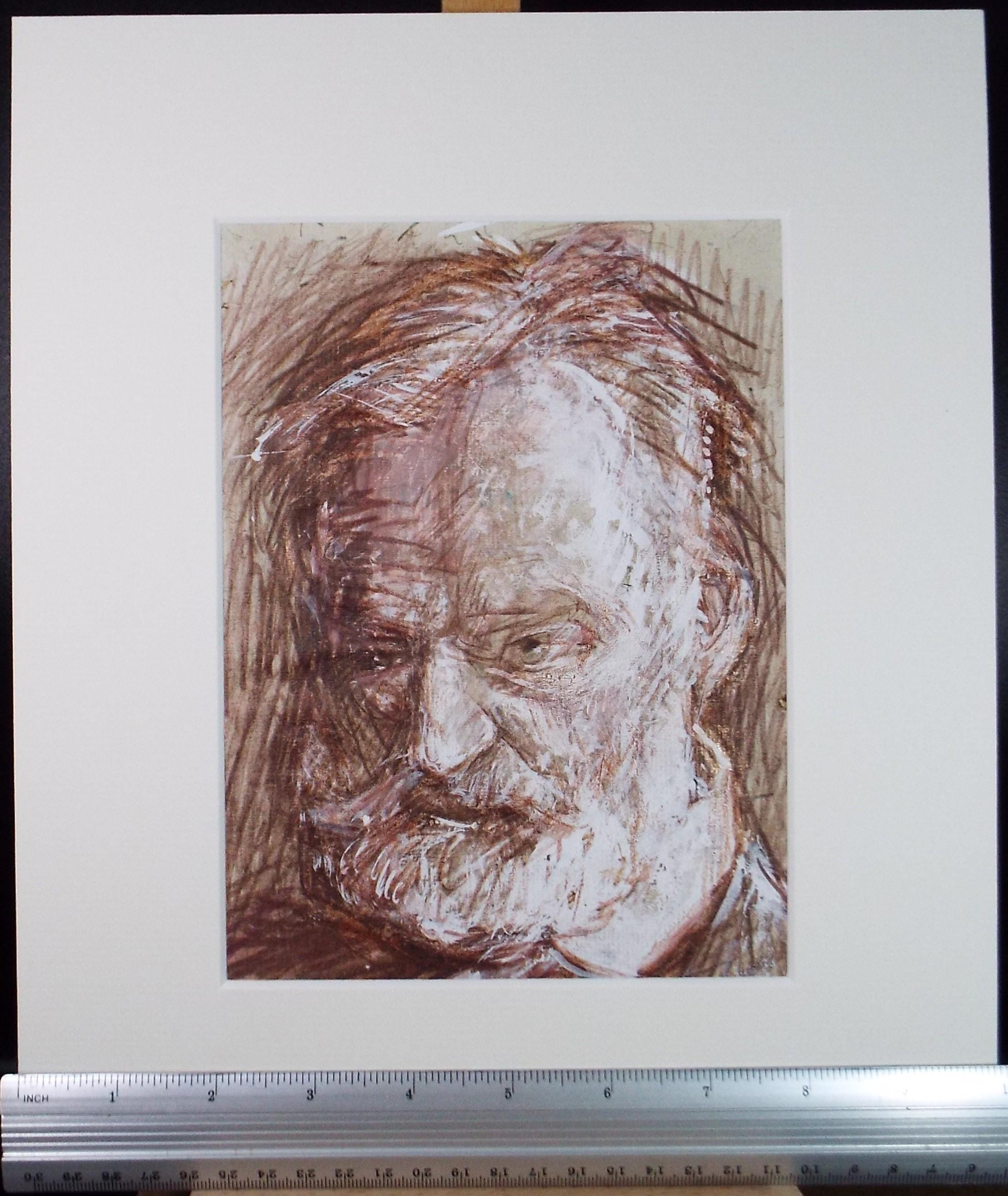 Original mixed media,'Bearded Man', circa 1990's, John Gilbey Bowles (1929-2011)