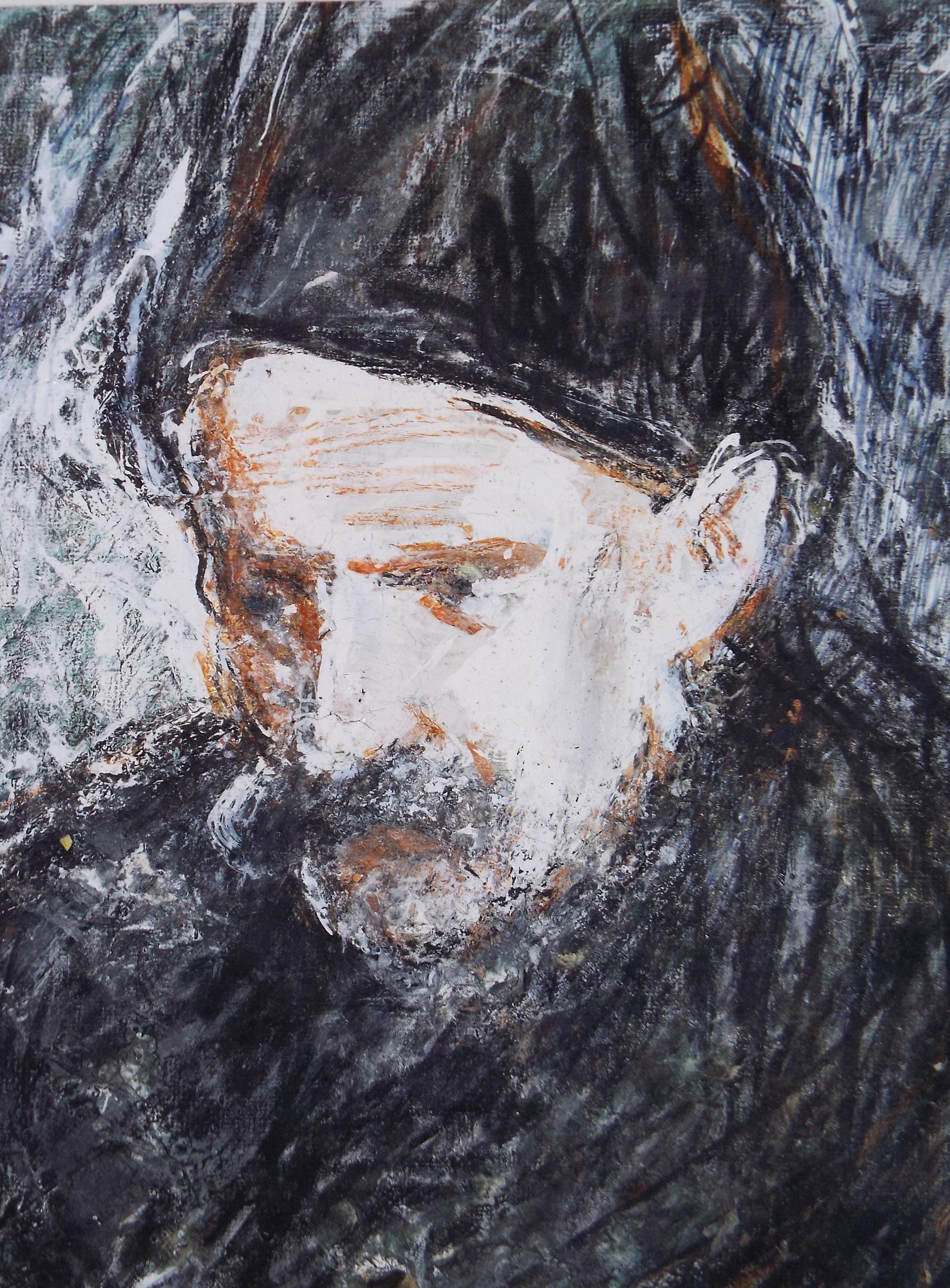 Original mixed media,'Portrait of a man', circa 1990's, John Gilbey Bowles (1929-2011)