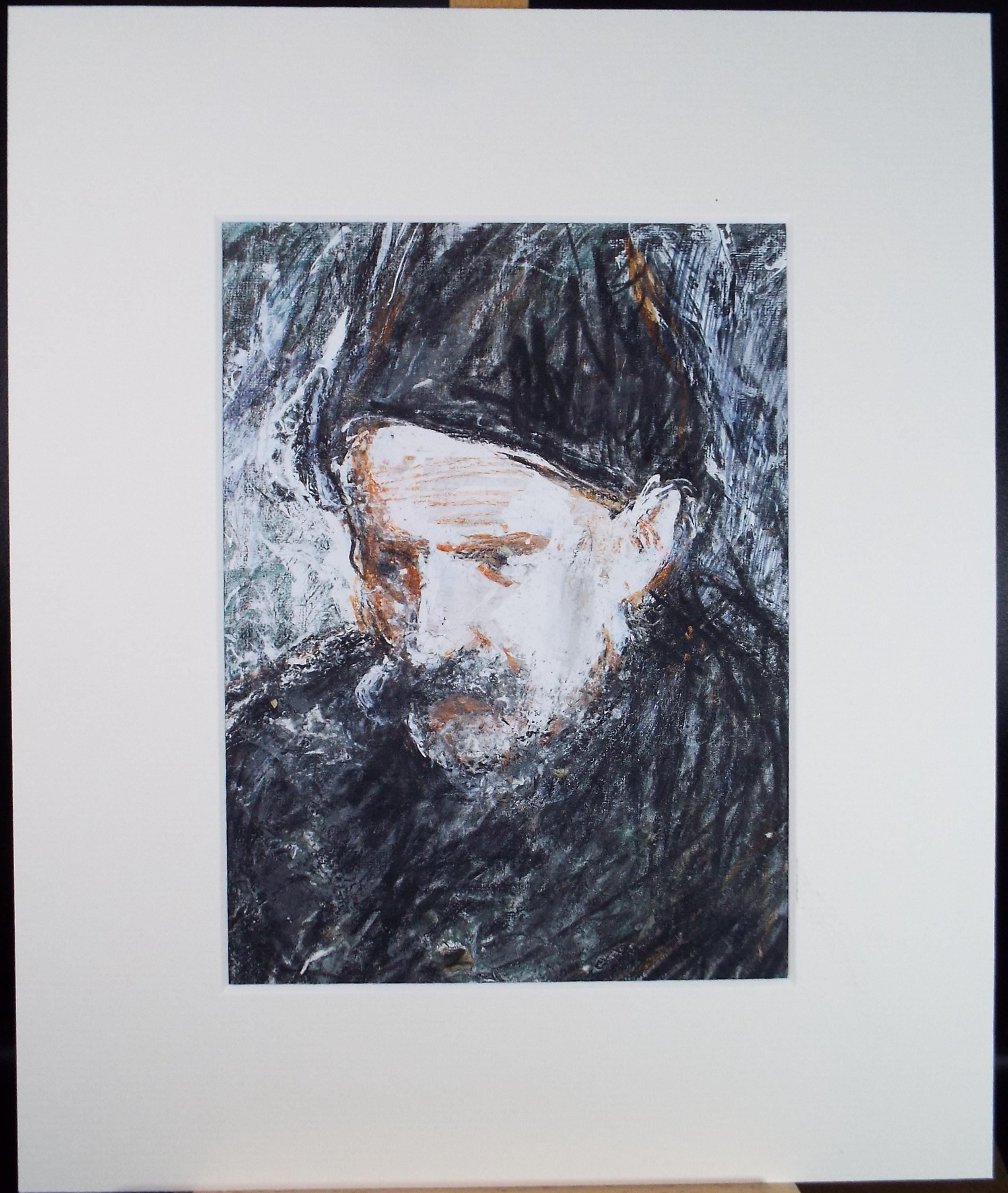 Original mixed media,'Portrait of a man', circa 1990's, John Gilbey Bowles (1929-2011)