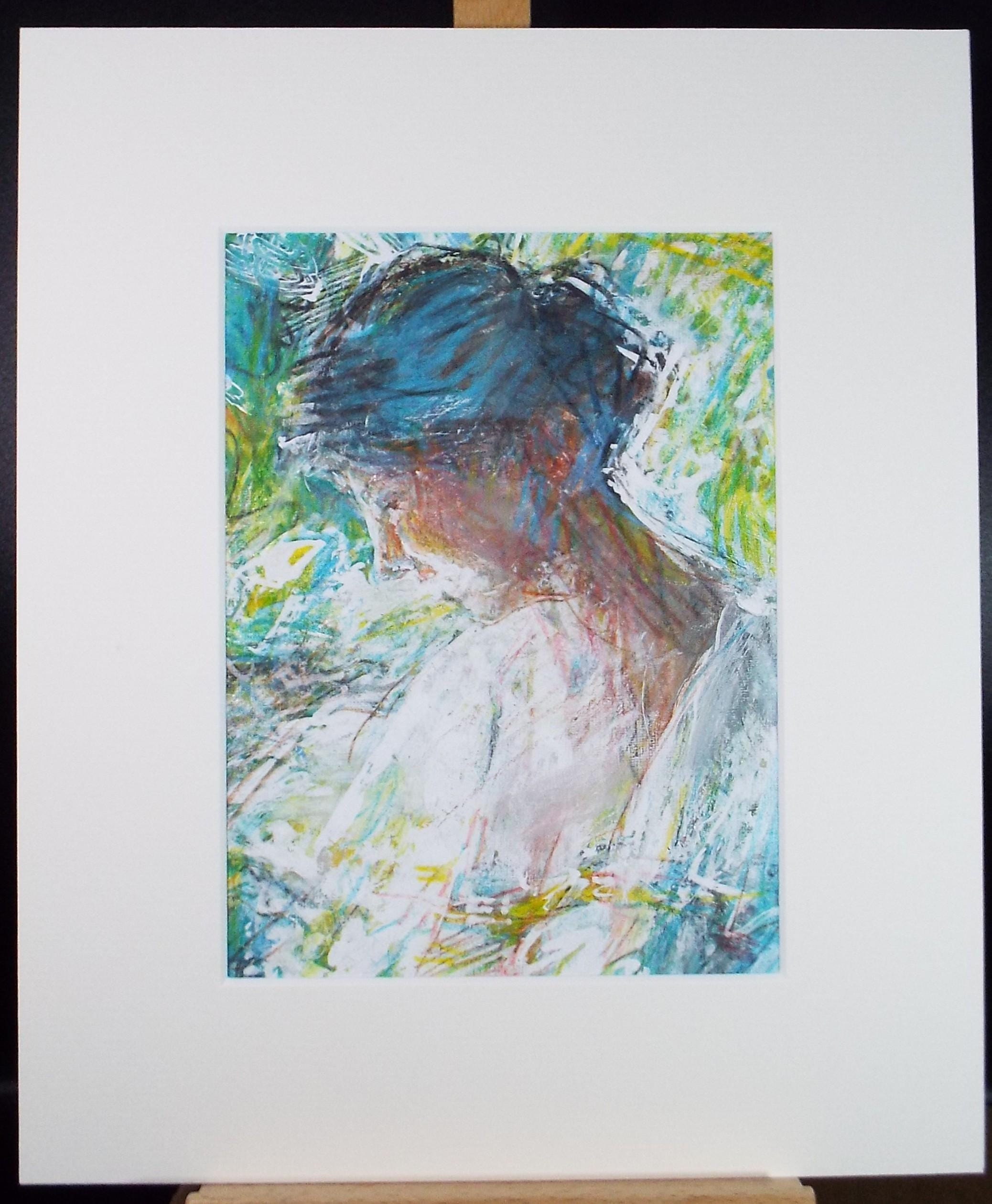Original mixed media,'Portrait of a woman', circa 1990's, John Gilbey Bowles (1929-2011)