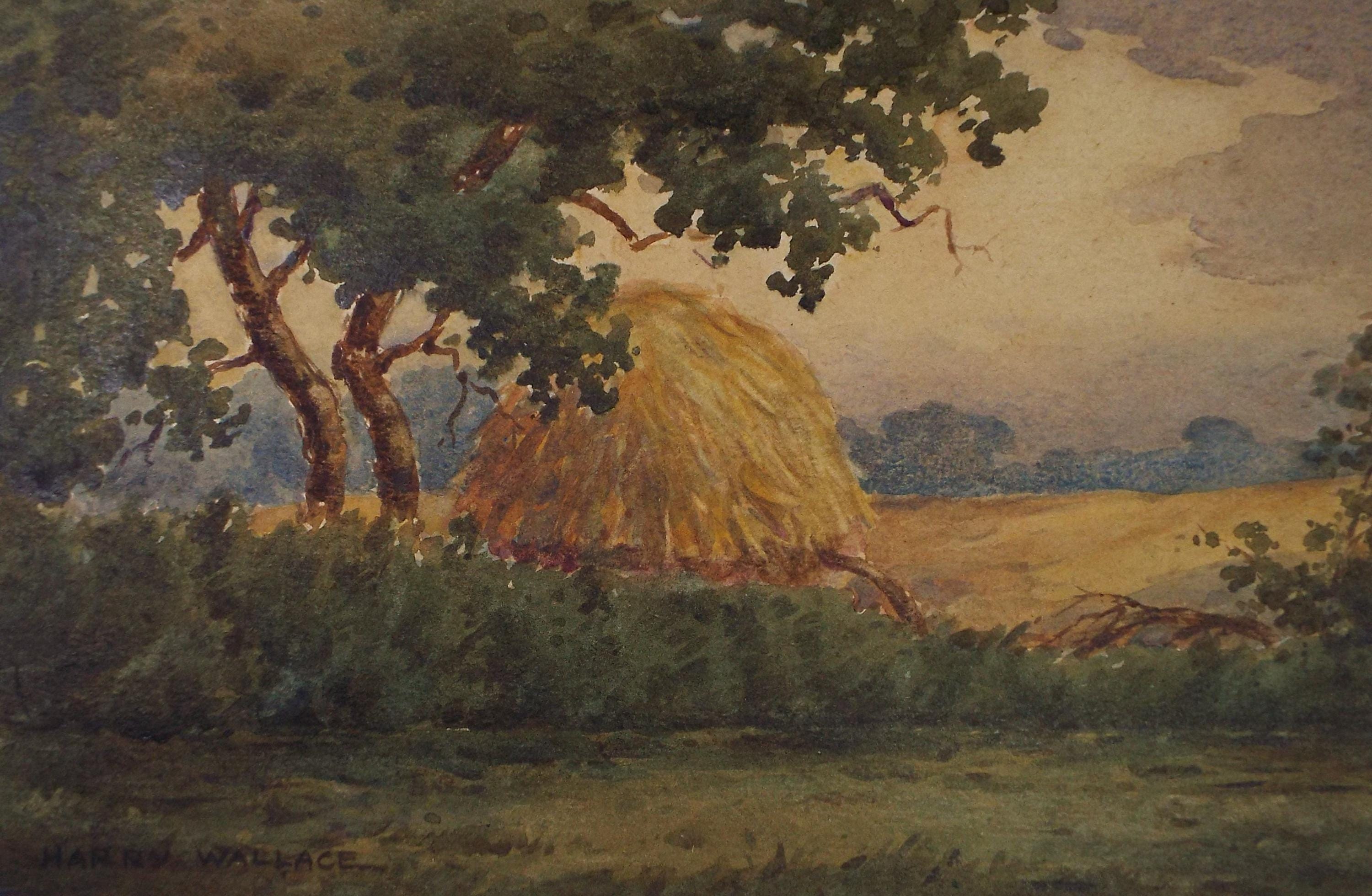 Original Watercolour, 'Haystack', Circa 1930's , Harry Wallace