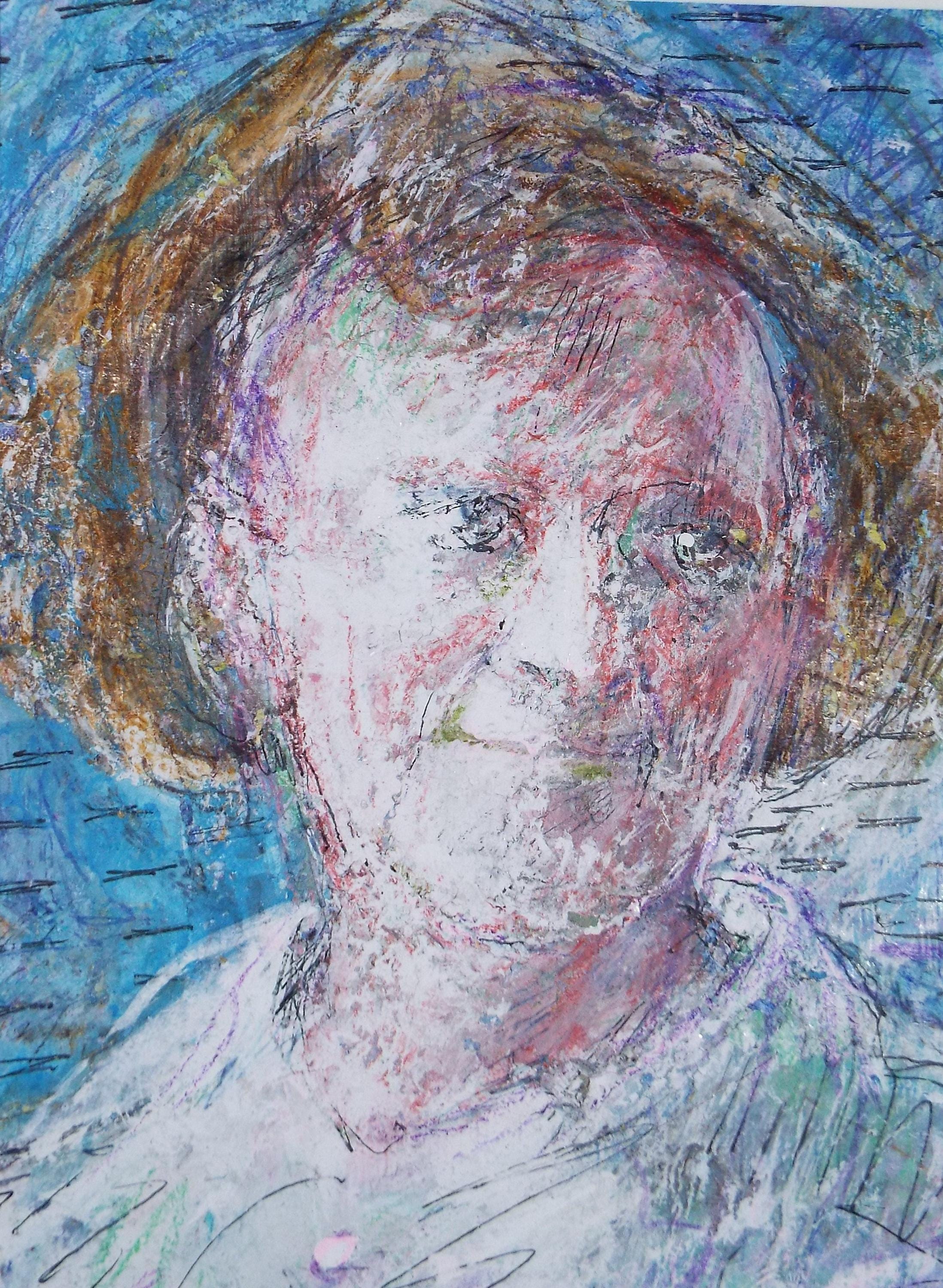 Original mixed media,'Portrait of a woman', circa 1990's, John Gilbey Bowles (1929-2011)