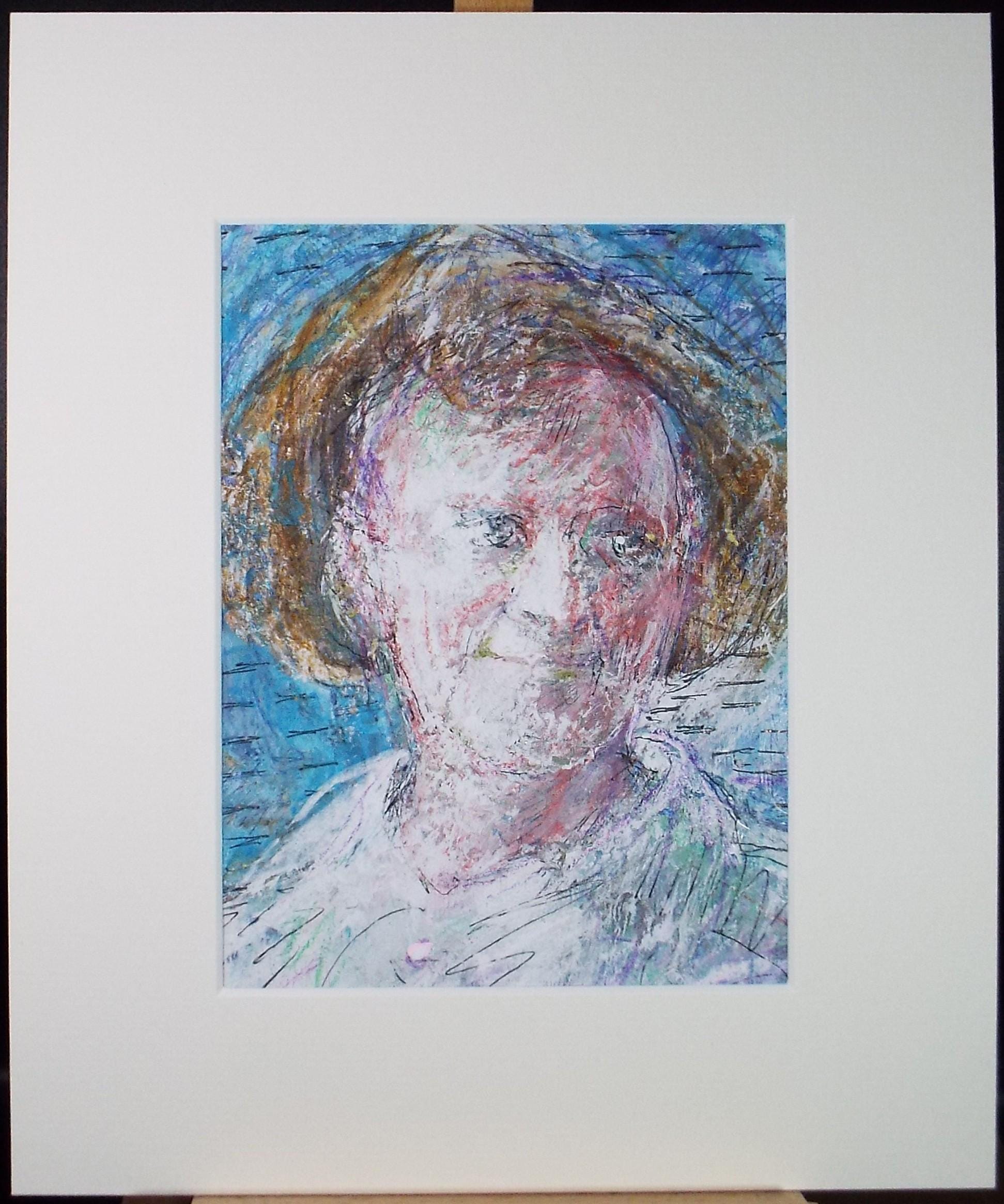 Original mixed media,'Portrait of a woman', circa 1990's, John Gilbey Bowles (1929-2011)