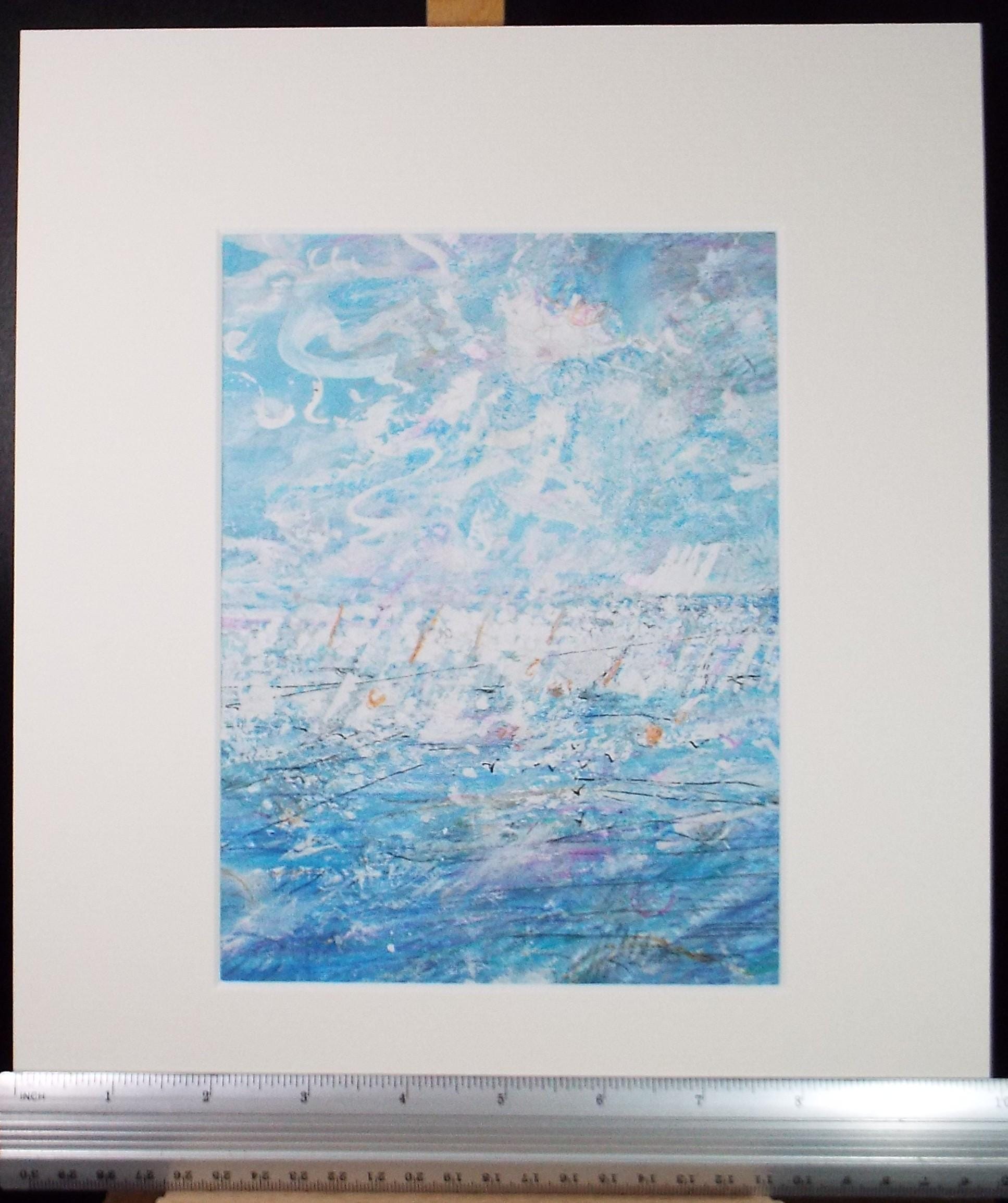 Original mixed media,'Seascape', circa 1990's, John Gilbey Bowles (1929-2011)