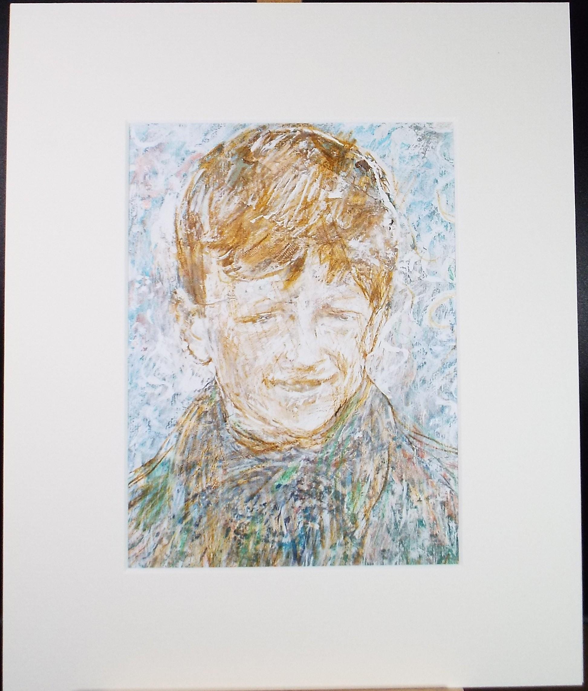 Original mixed media,'Portrait of a boy', circa 1990's, John Gilbey Bowles (1929-2011)