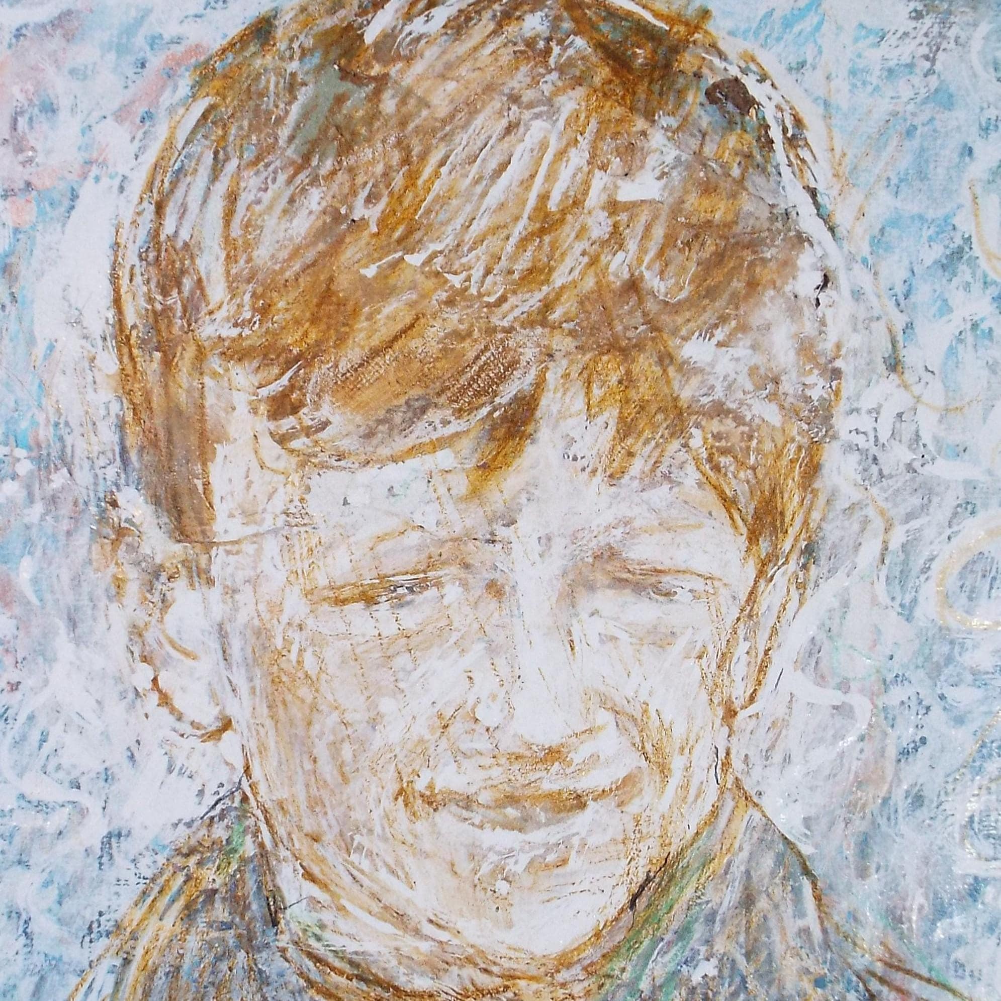 Original mixed media,'Portrait of a boy', circa 1990's, John Gilbey Bowles (1929-2011)
