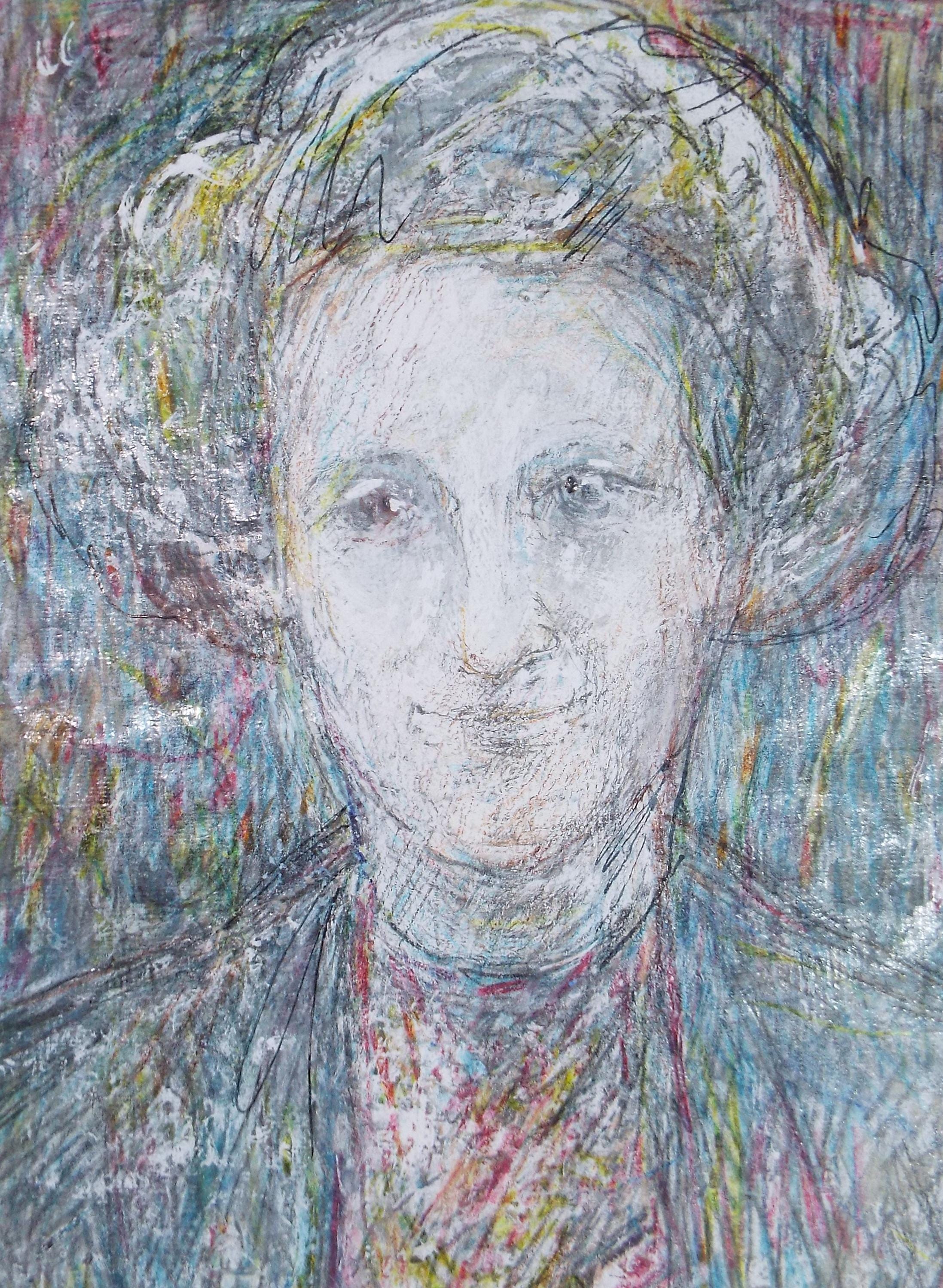Original mixed media,'Portrait of a woman', circa 1990's, John Gilbey Bowles (1929-2011)
