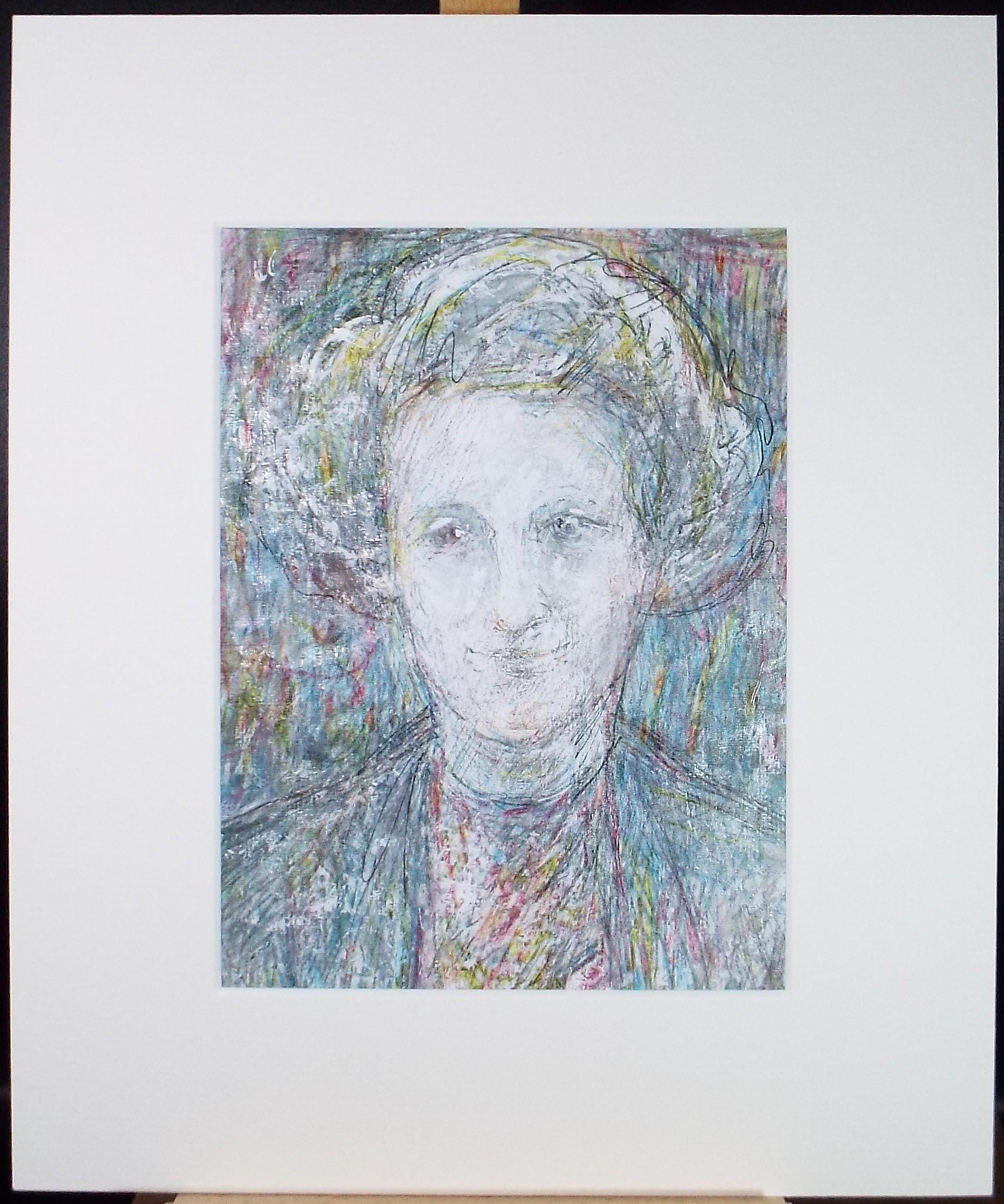 Original mixed media,'Portrait of a woman', circa 1990's, John Gilbey Bowles (1929-2011)