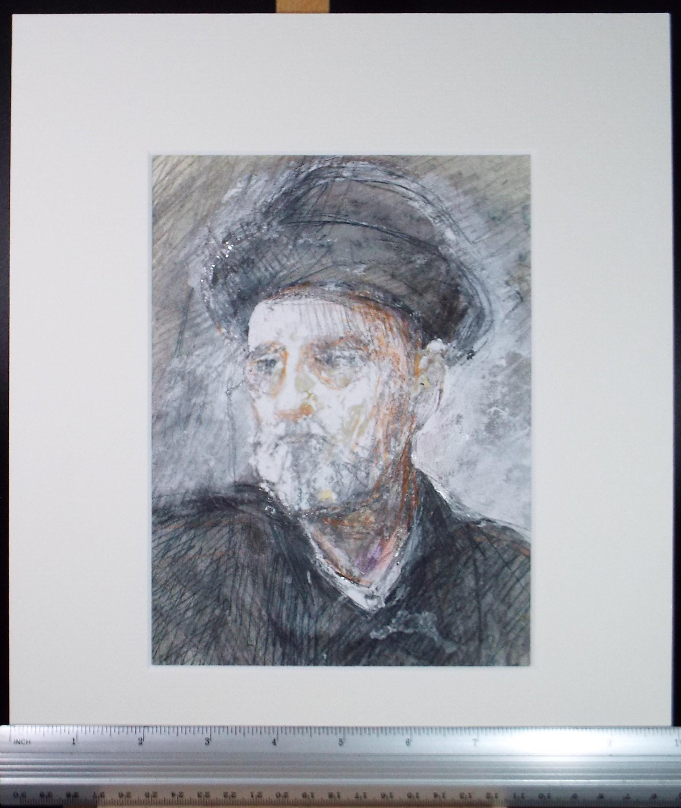 Original mixed media,'Portrait of a man', circa 1990's, John Gilbey Bowles (1929-2011)